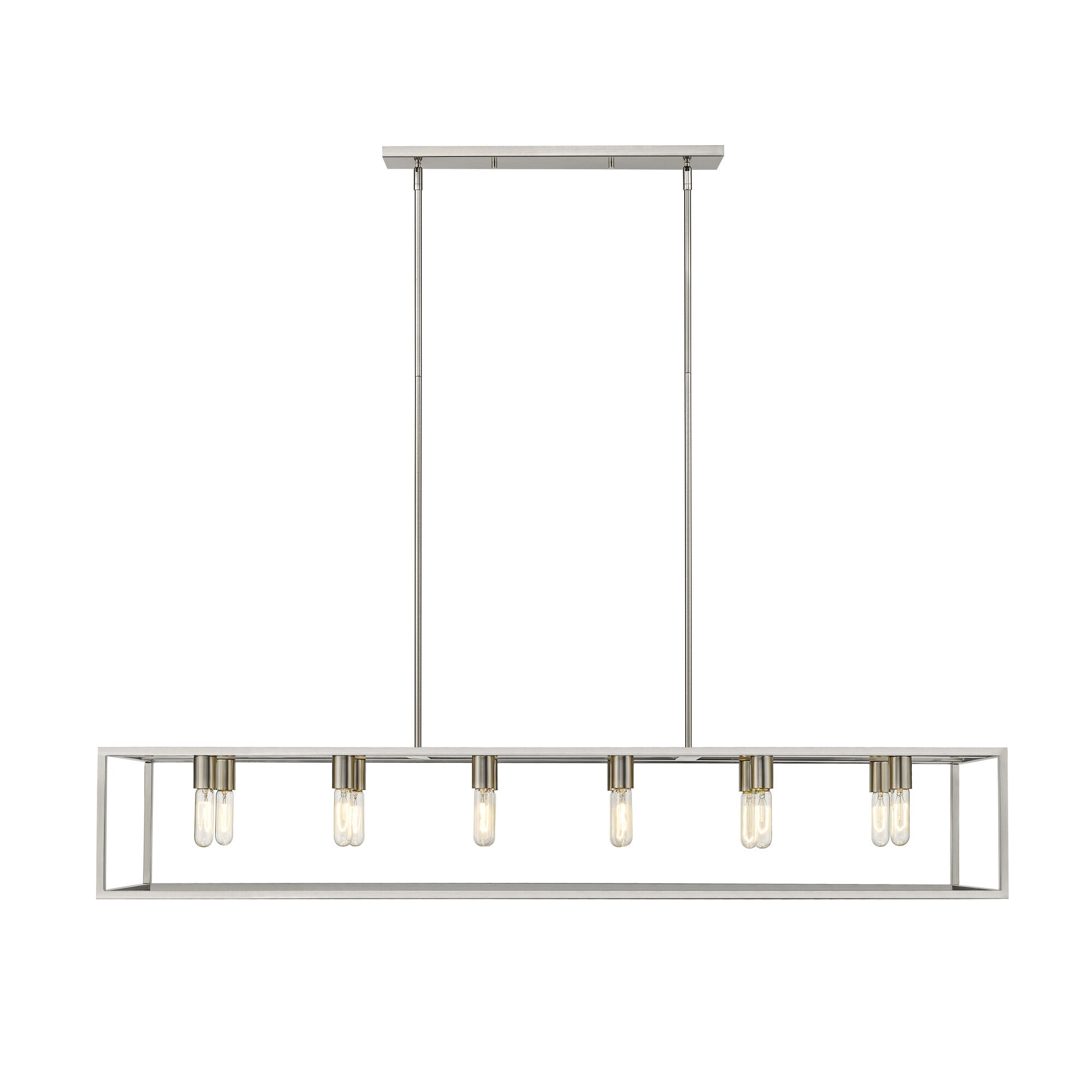 Shown in Satin Nickel finish and -- glass and -- shade