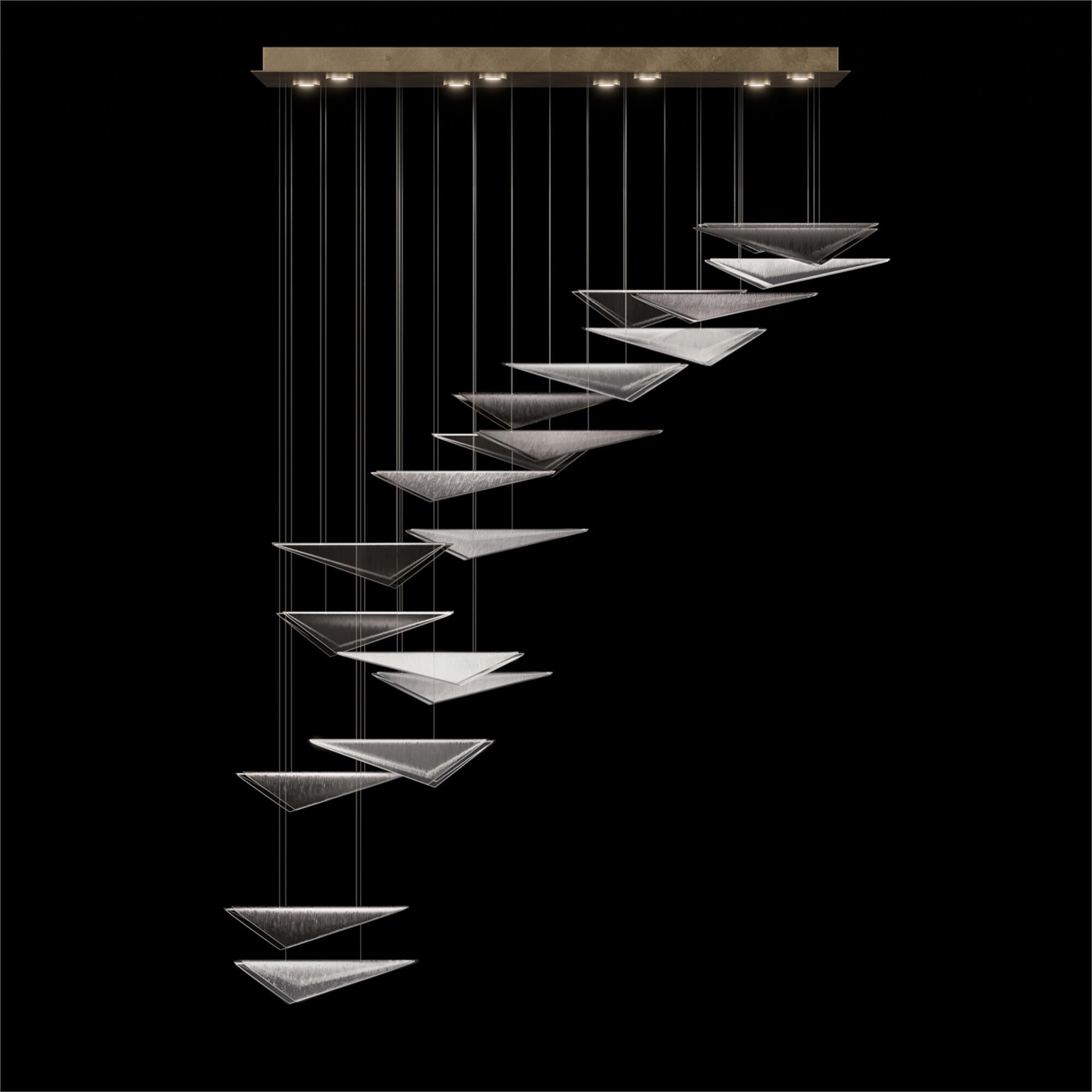 Shown in Gold finish and Smoke Linear glass