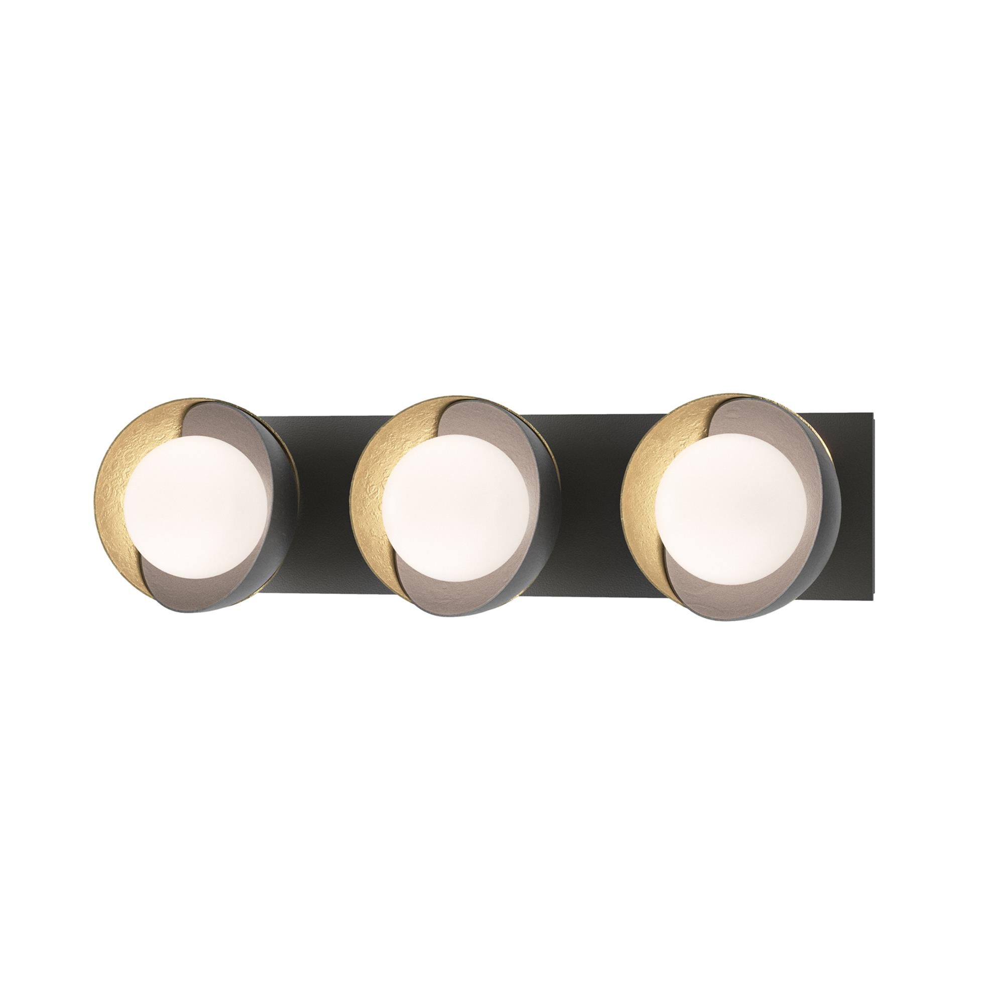 Shown in Black finish and Opal glass and Modern Brass (86) accent