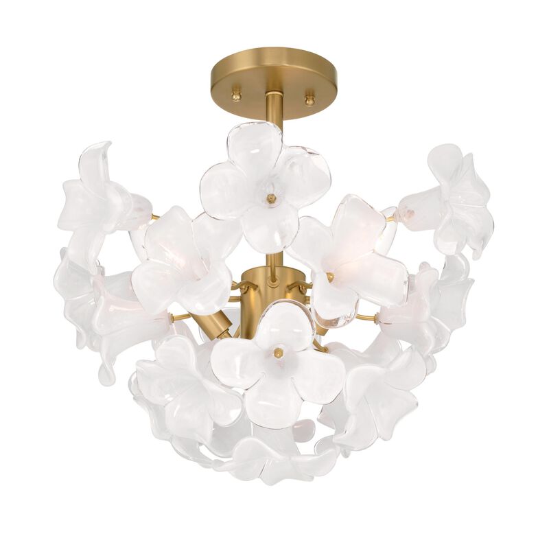 Bloome 17 Inch 3 Light Semi Flush Mount by Metropolitan Lighting
