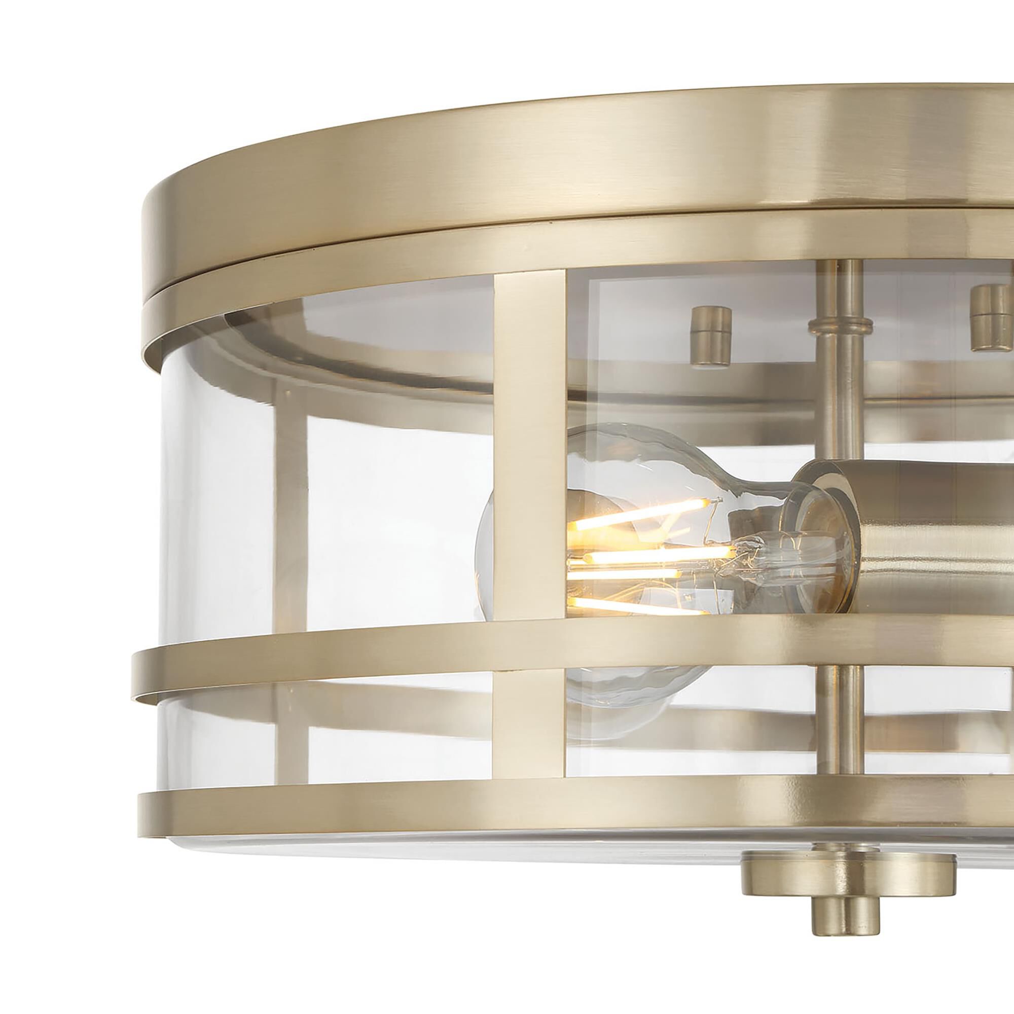 Shown in Modern Gold finish and Clear glass