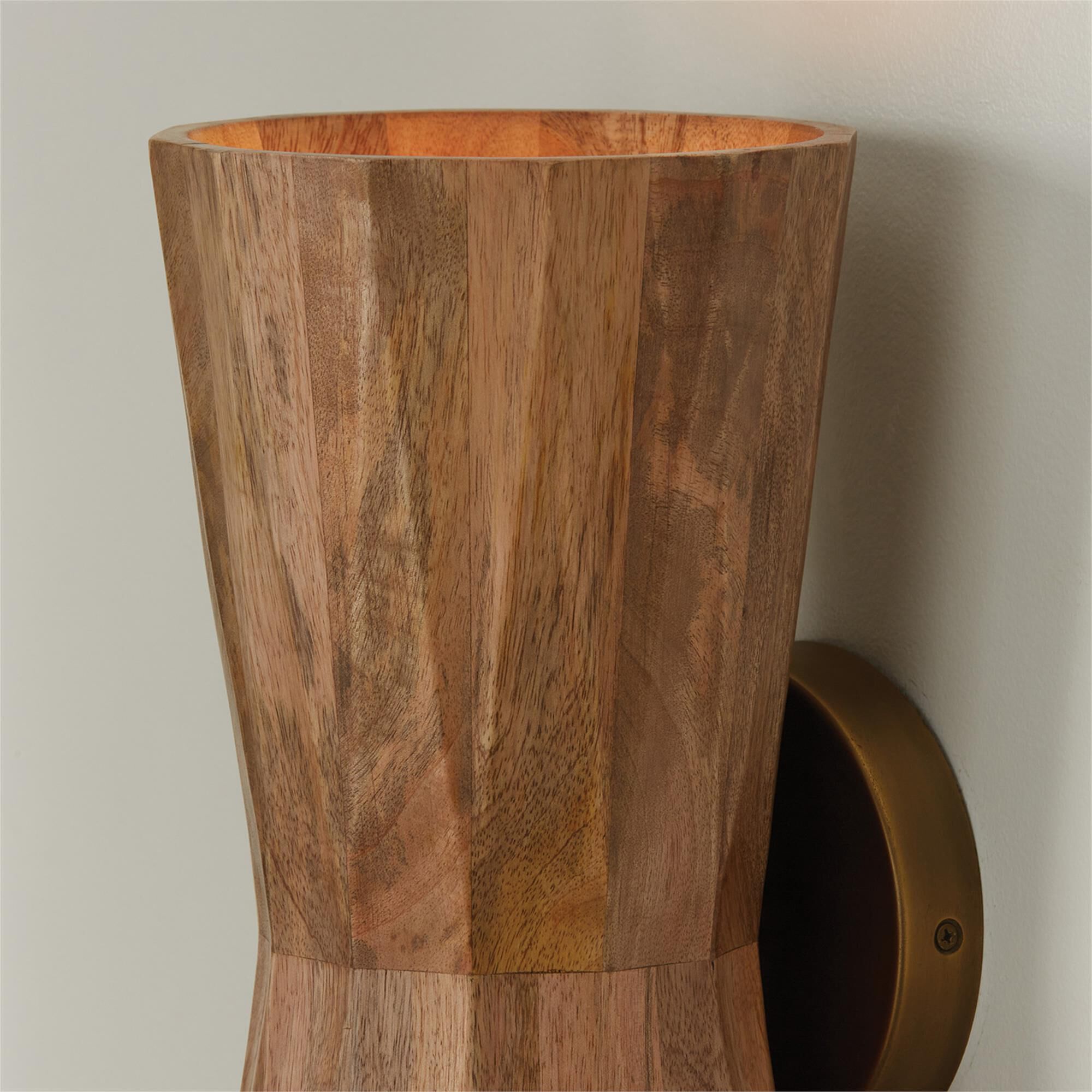 Shown in Light Wood And Patinaed Brass finish