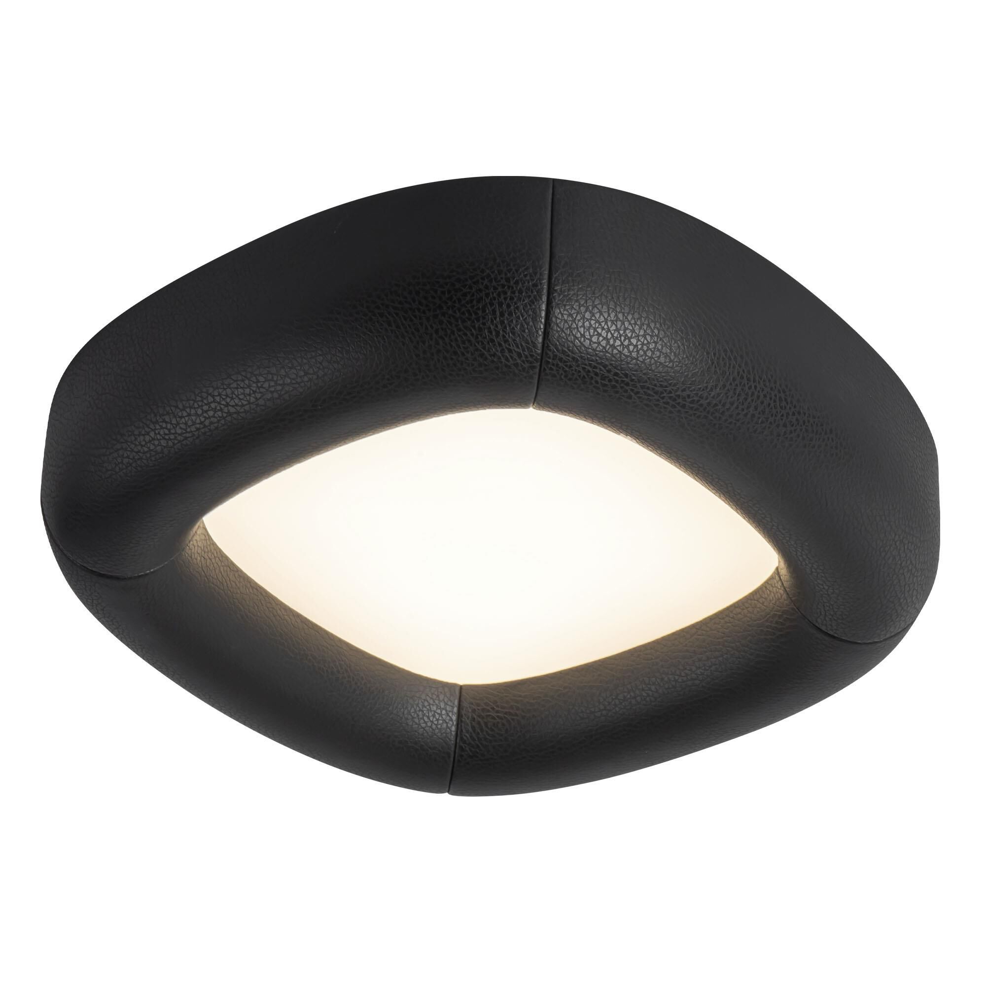 Shown in Brown Vegan Leather finish and Frosted Acrylic Diffuser glass
