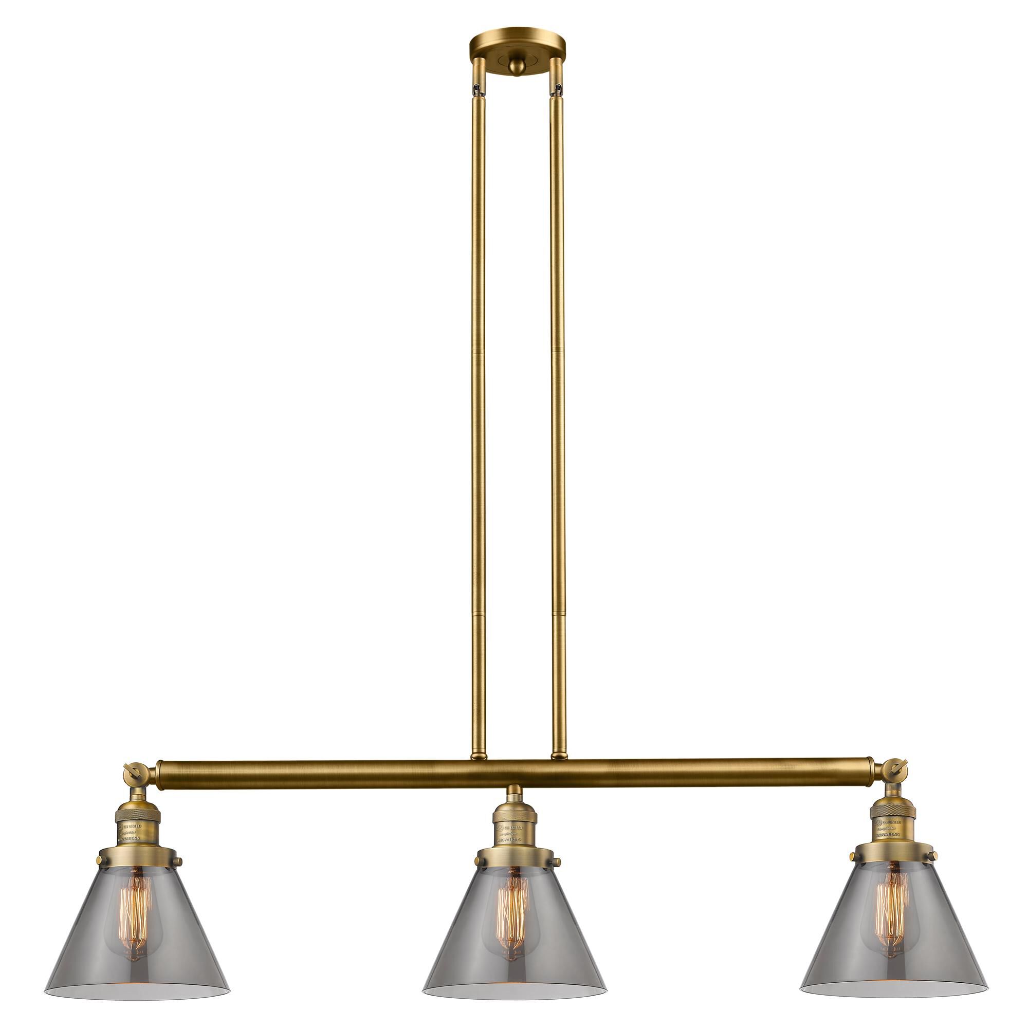Shown in Brushed Brass finish and Smoked glass