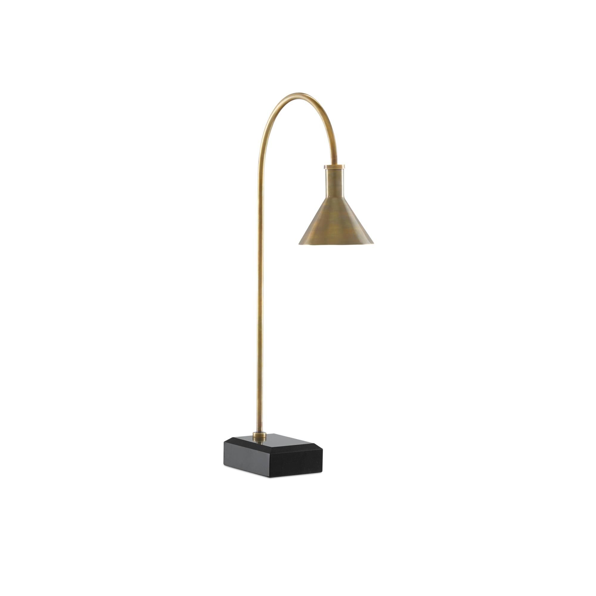 Shown in Vintage Brass - Black finish and Vintage Brass shade