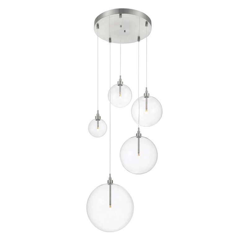 28 Inch 5 Light LED Multi Light Pendant by Meridian Lighting