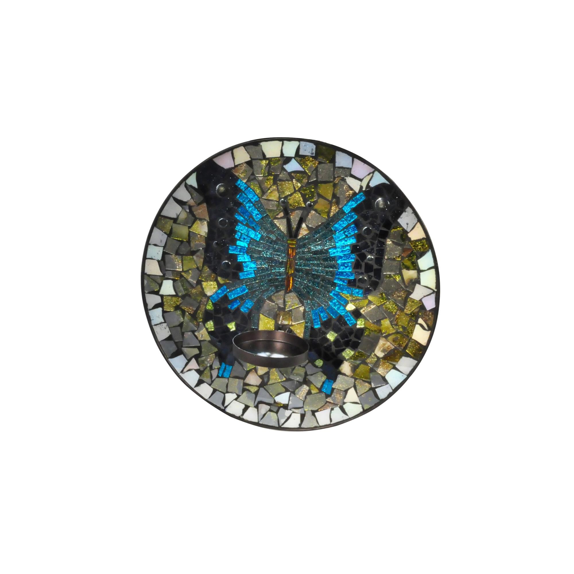 Butterfly Mosaic Wall Candle Sconce,
