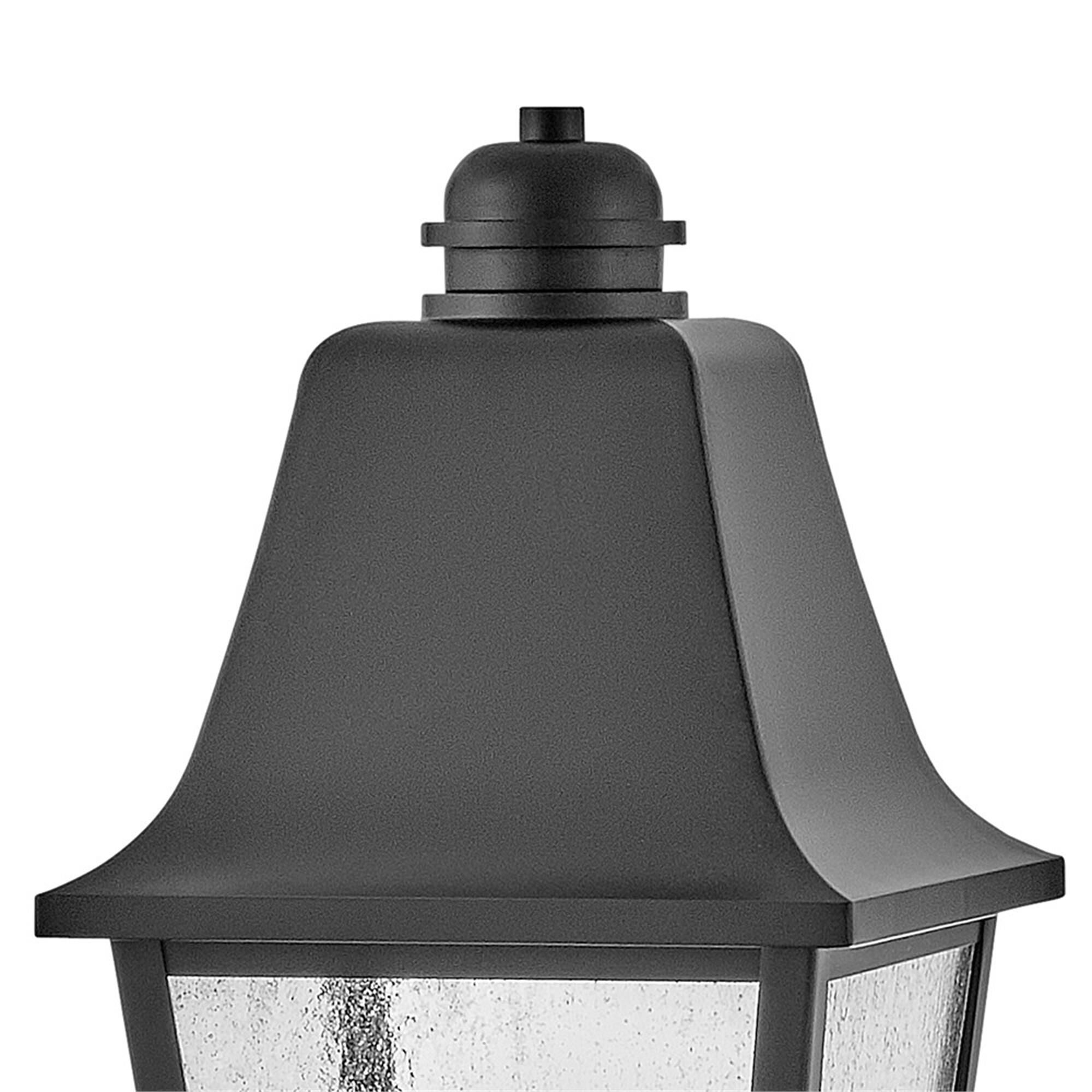 Shown in Black finish and Clear Seedy glass