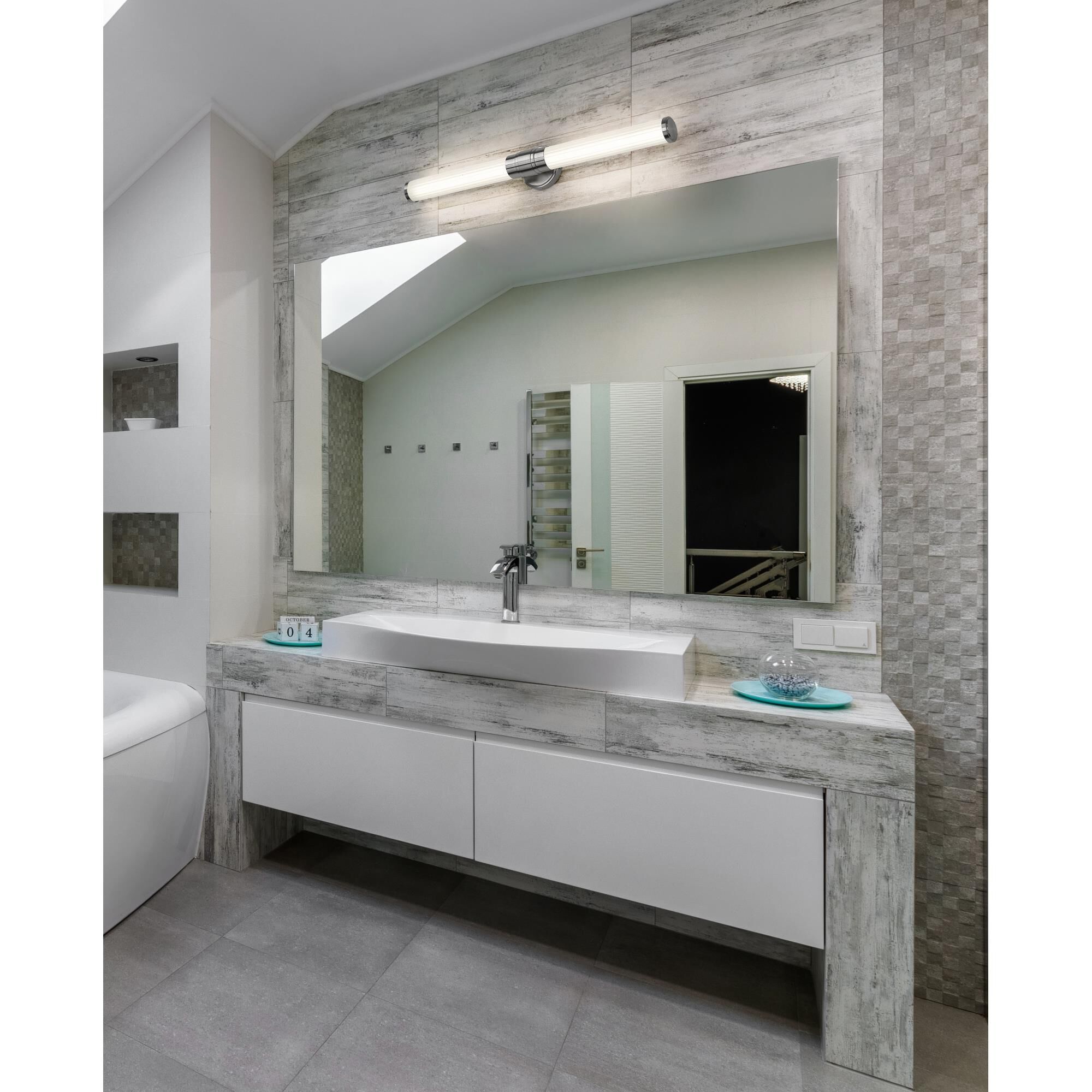 Shown in Brushed Nickel finish and Opal White glass and Opal White shade