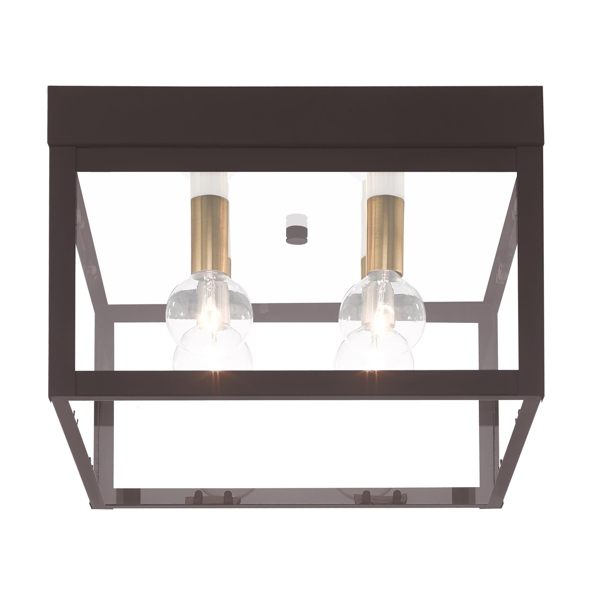 Shown in Bronze finish and Clear glass