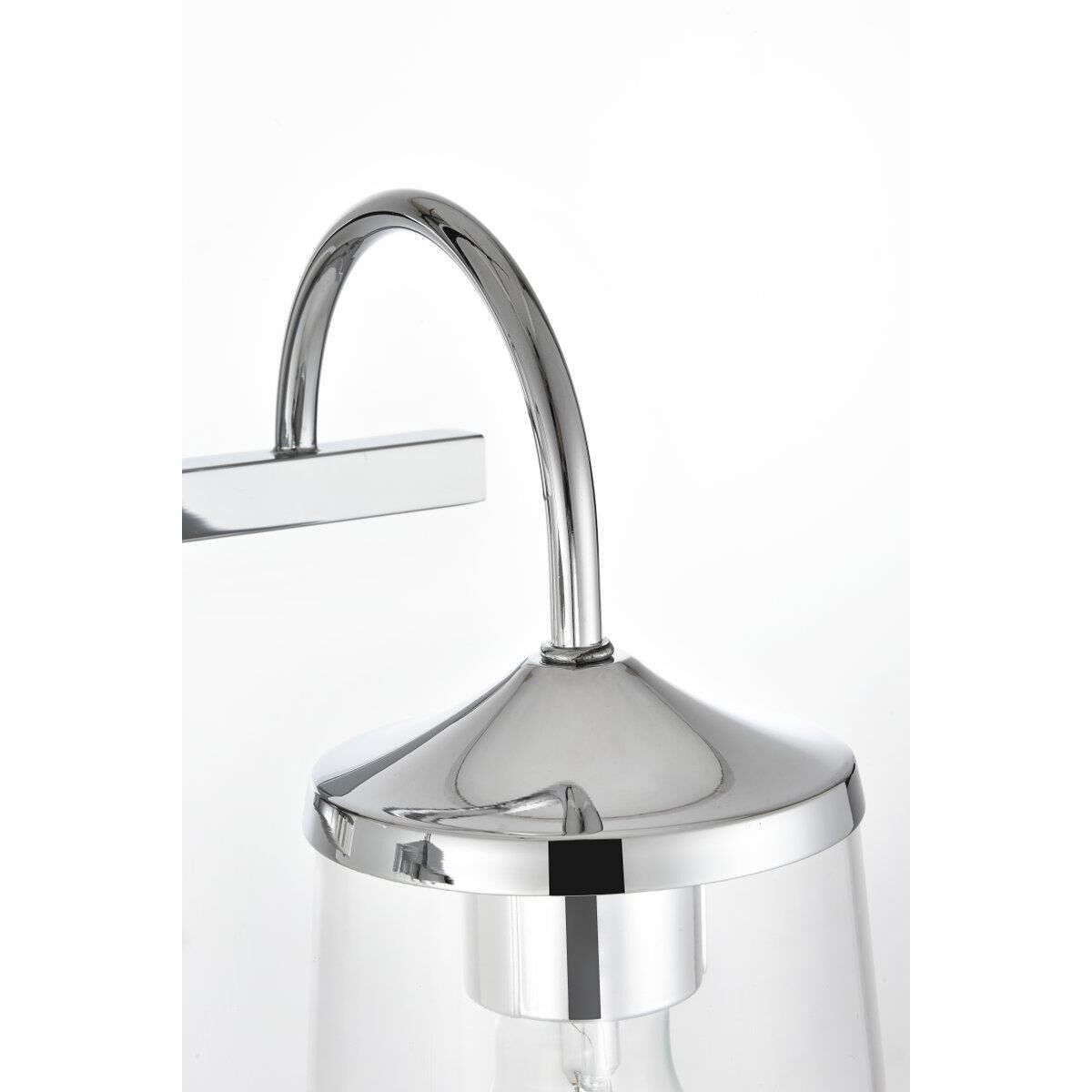 Shown in Chrome  finish and Clear glass