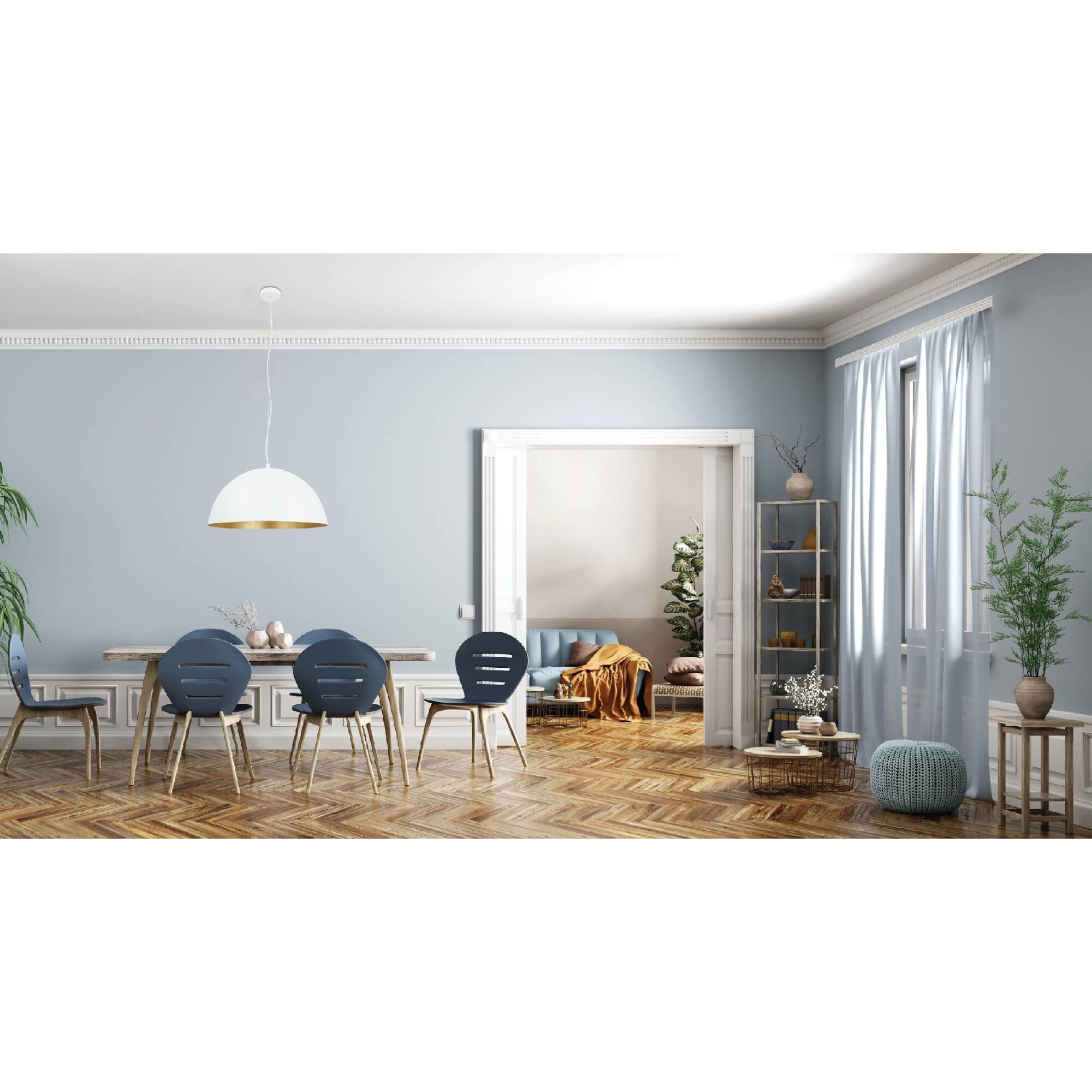 Shown in White and Gold Leaf finish and White and Gold Leaf shade