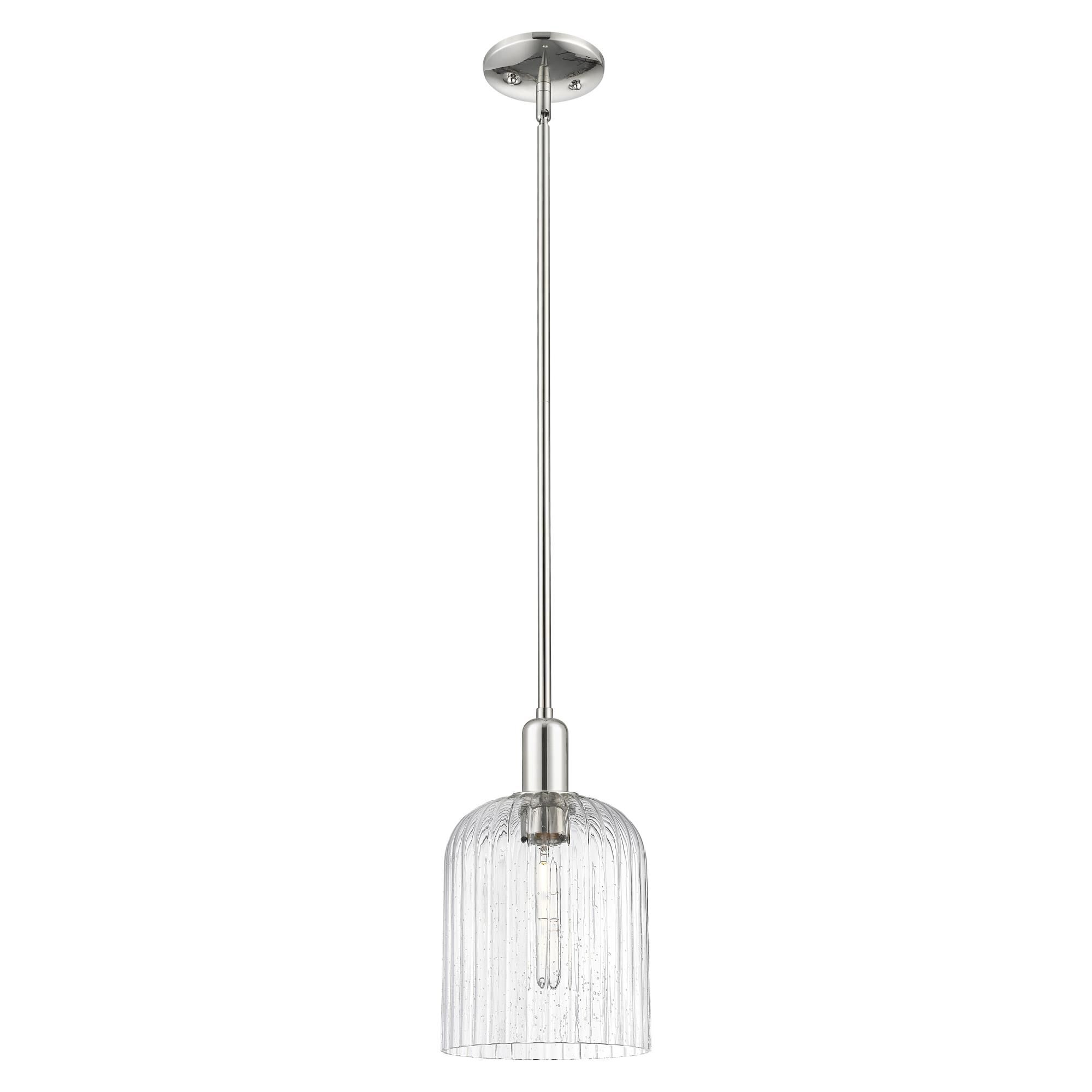 Shown in Polished Nickel finish and Seedy glass