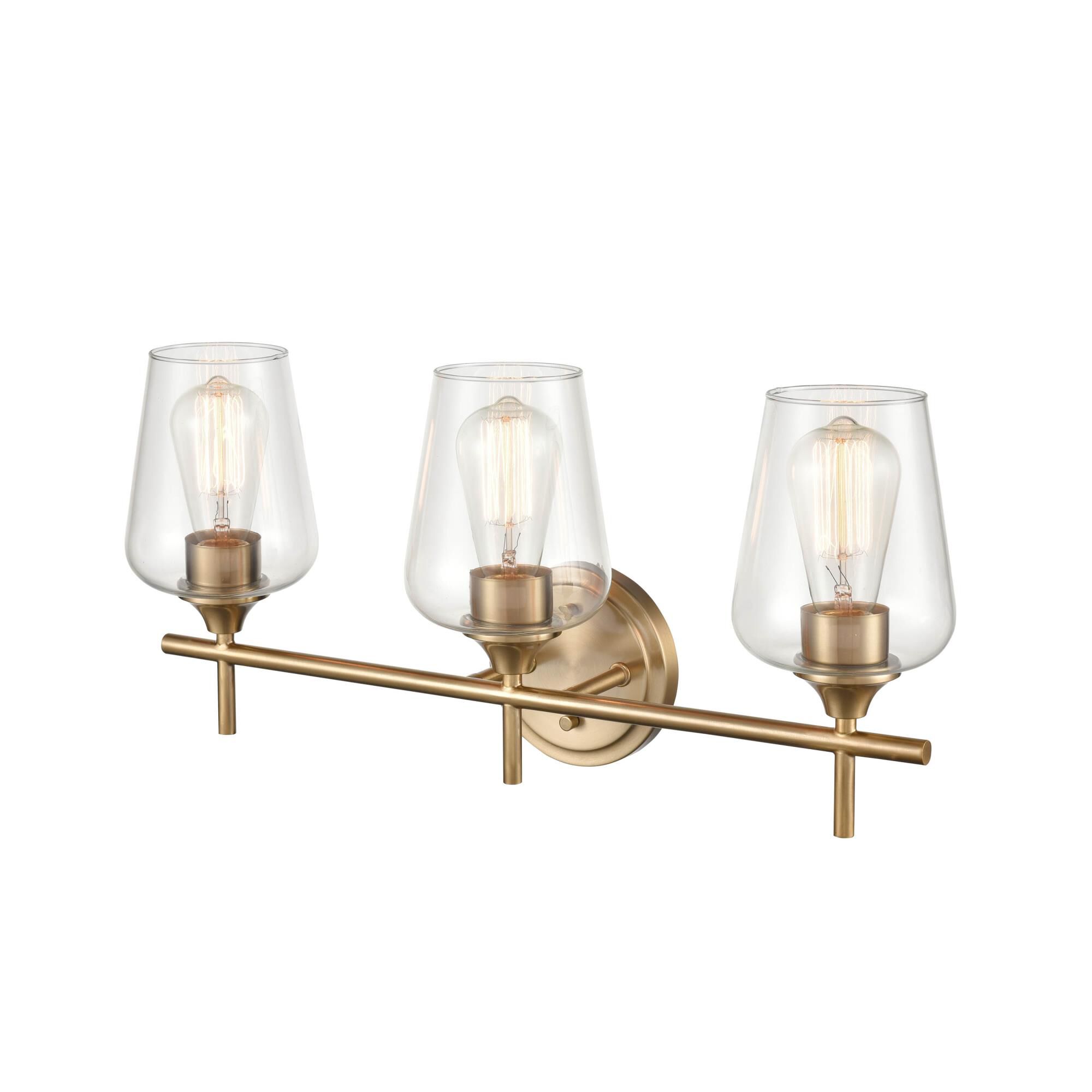 Shown in Modern Gold finish and Clear glass