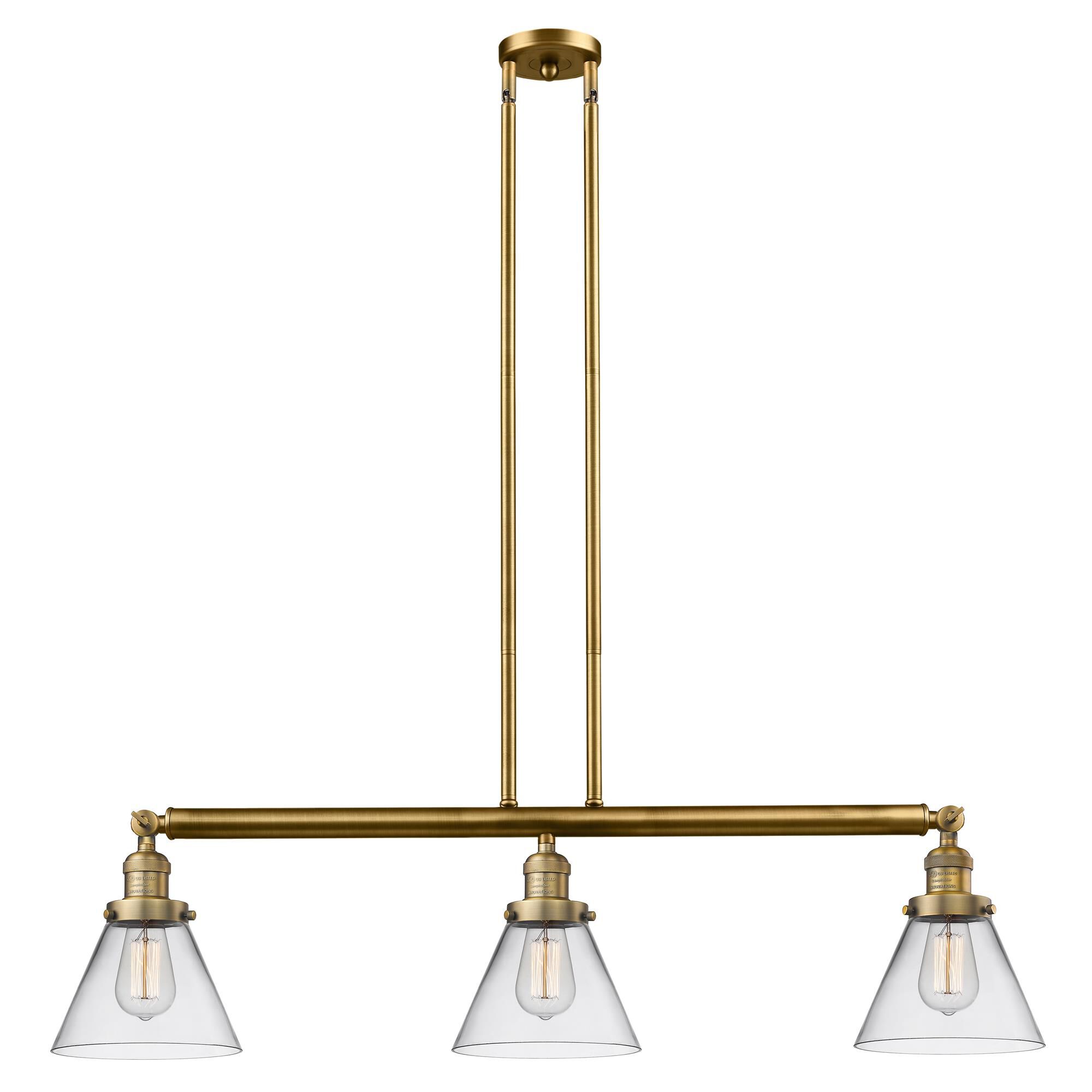 Bruno Marashlian Large Cone 36 Inch 3 Light Linear Suspension Light by Innovations Lighting
