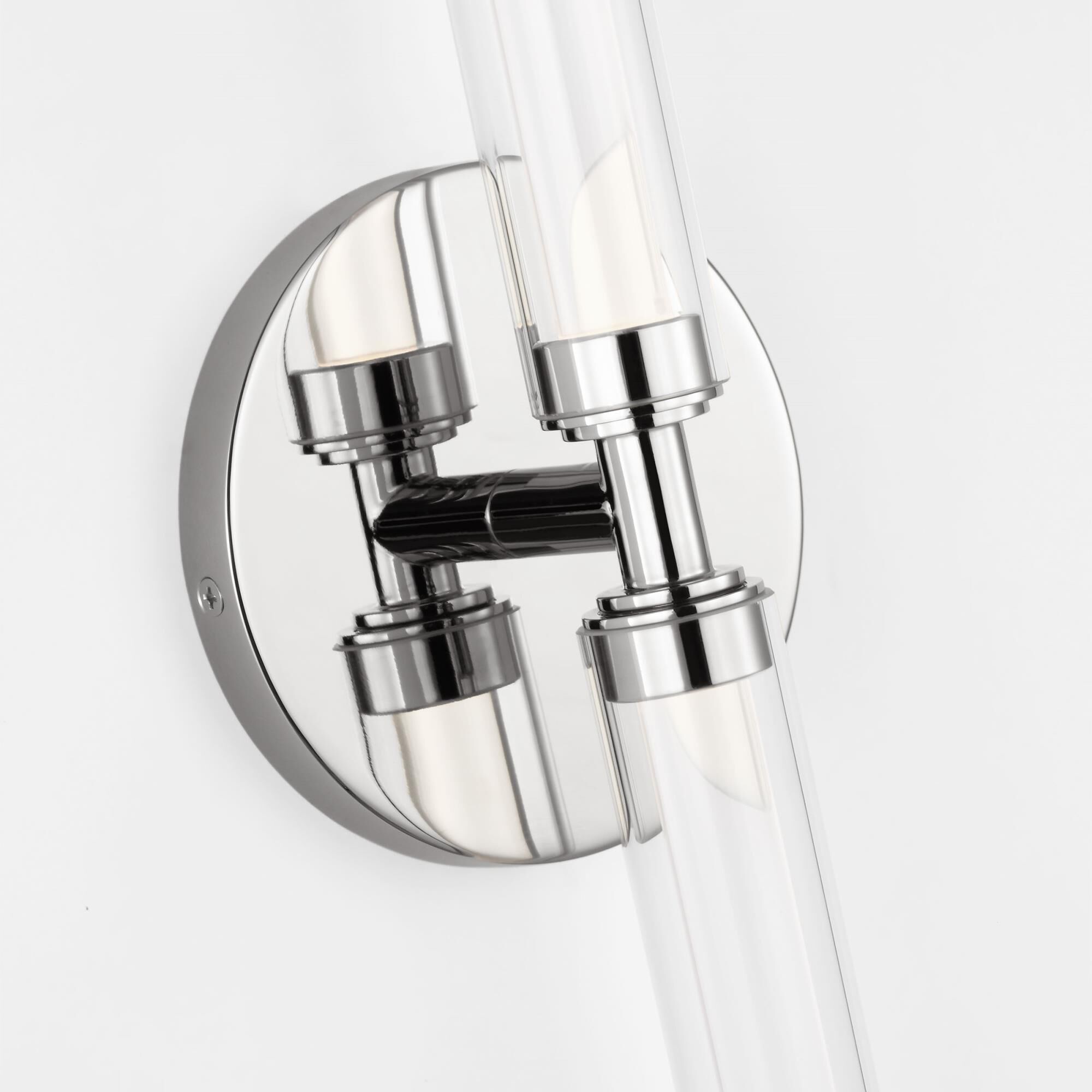 Shown in Polished Nickel finish and Clear glass
