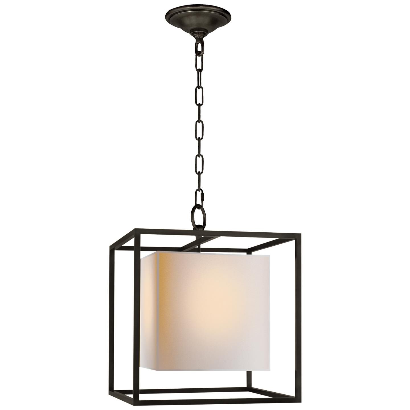 Shown in Bronze finish and Natural Paper Cube shade