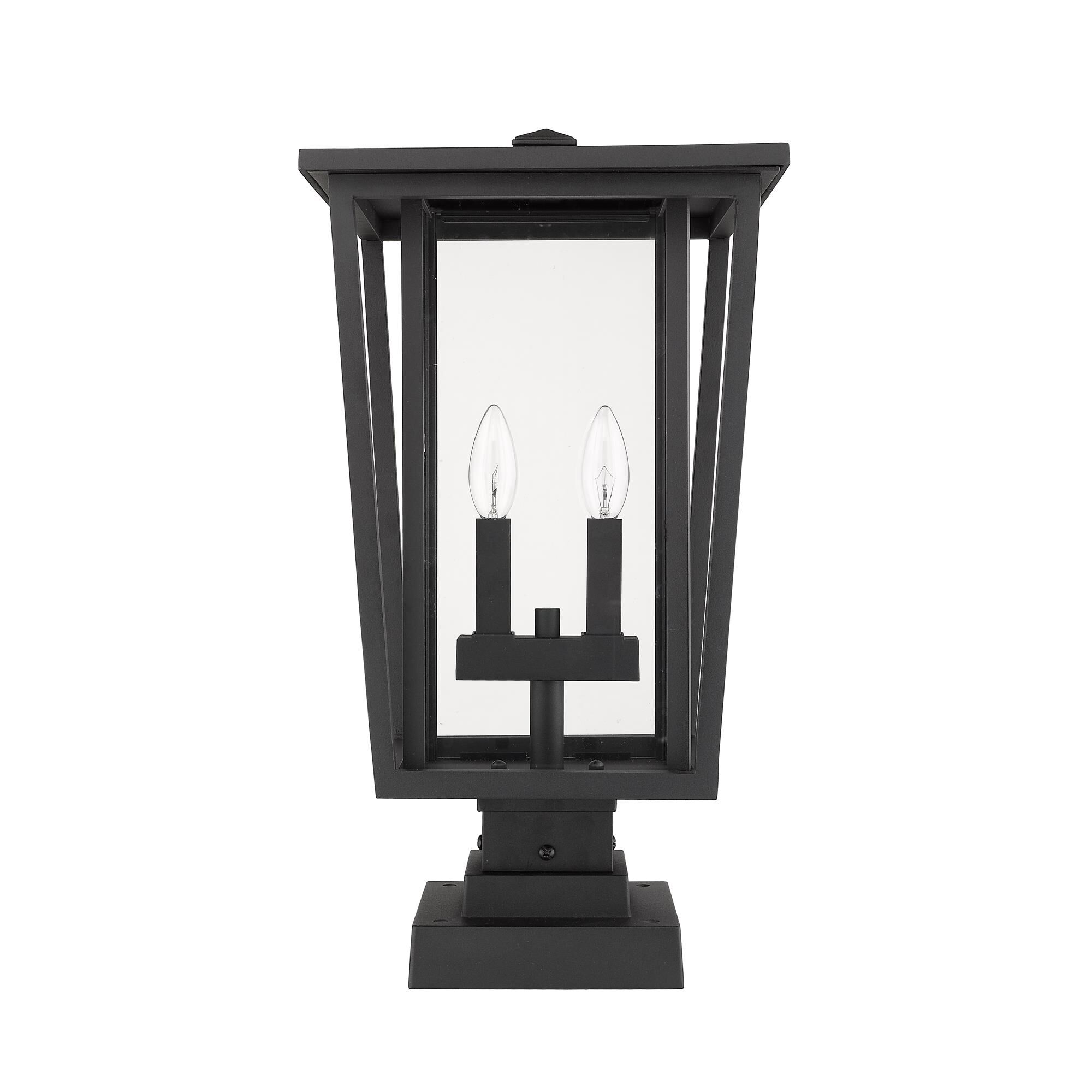 Shown in Black finish and Glass shade