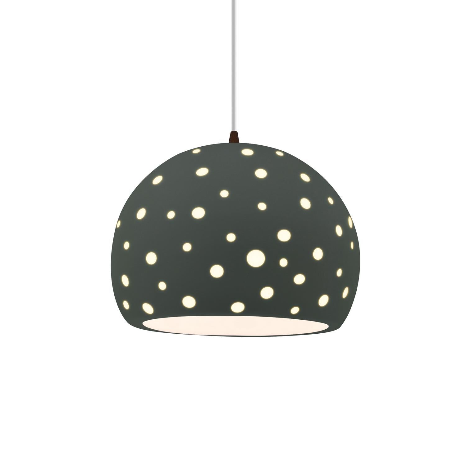 Shown in Dark Bronze finish and Pewter Green shade