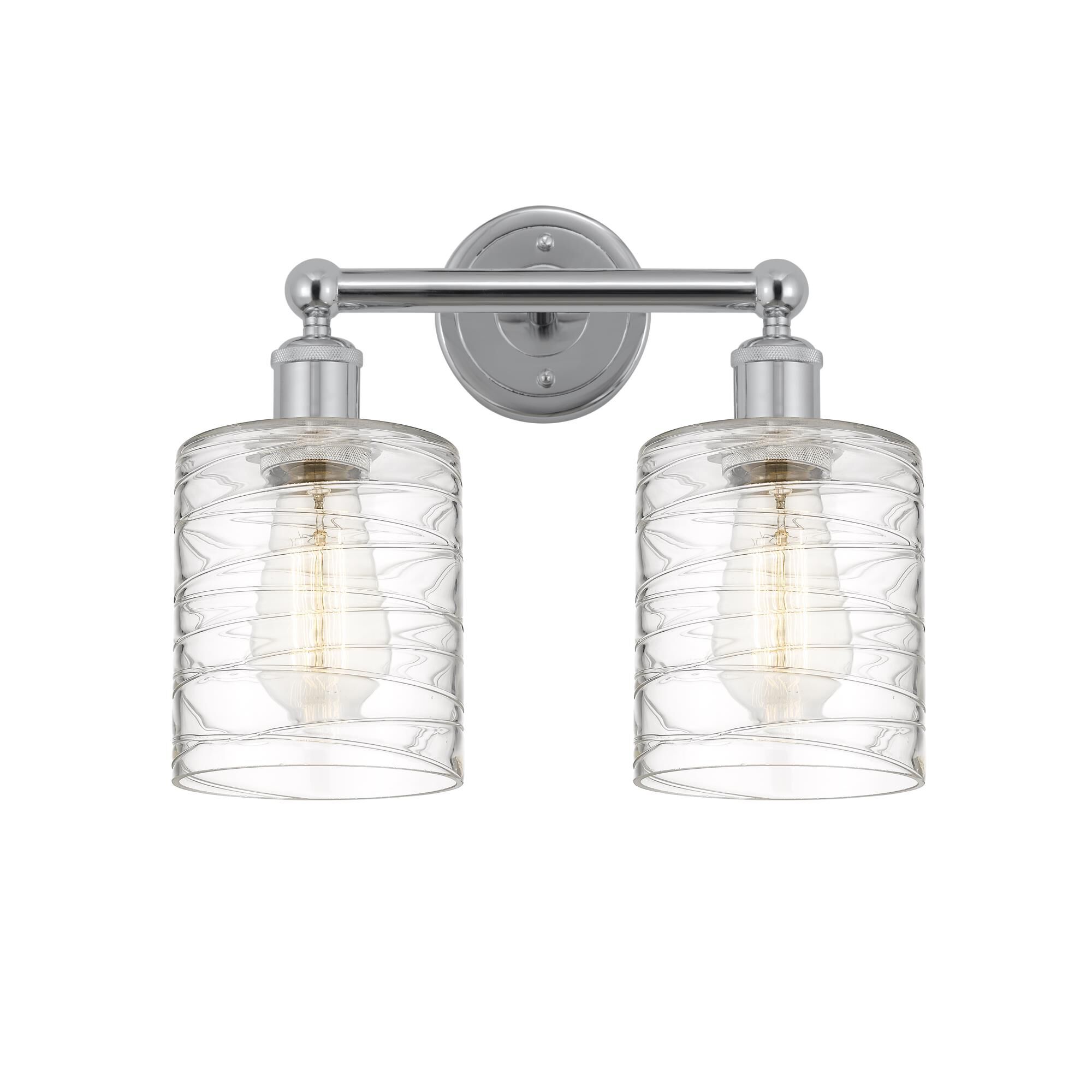 Shown in Polished Chrome, Deco Swirl finish and Deco Swirl glass and Deco Swirl Glass shade