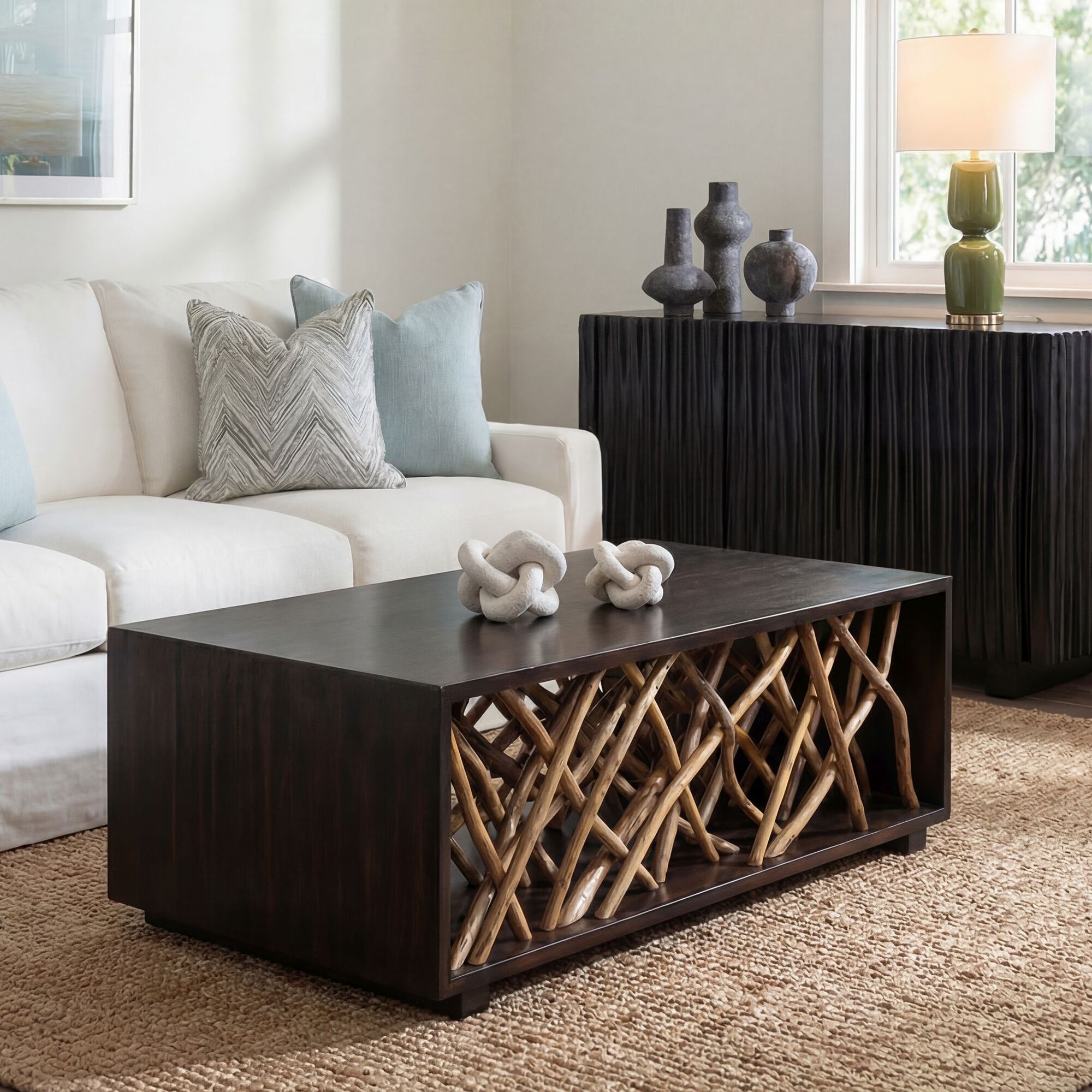 Teak Maze 48 Inch Coffee Table,