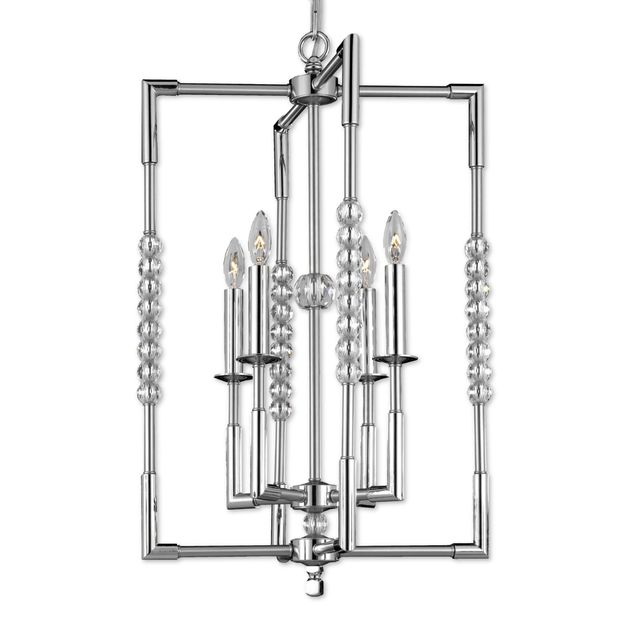 Magro 4 Light Mini Chandelier by American Brass and Crystal