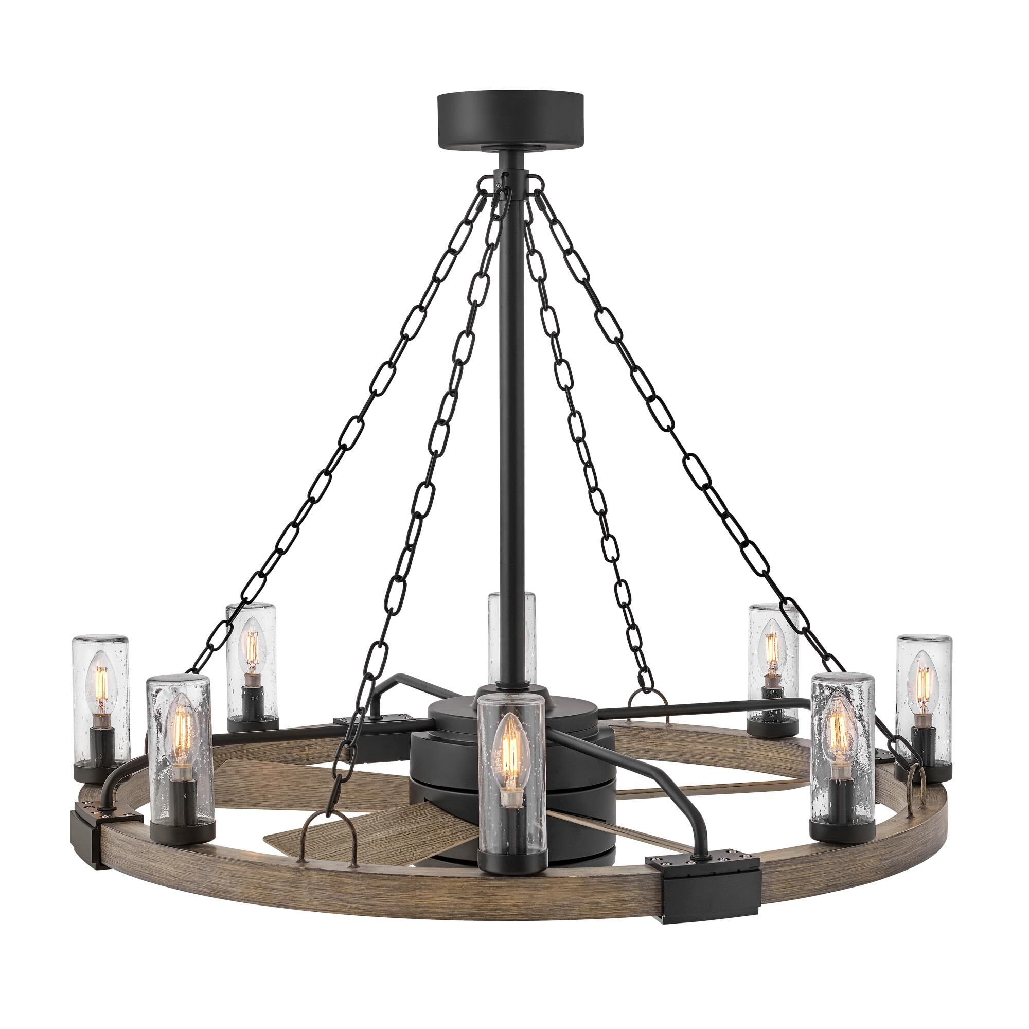 Shown in Matte Black finish and Clear Seedy glass