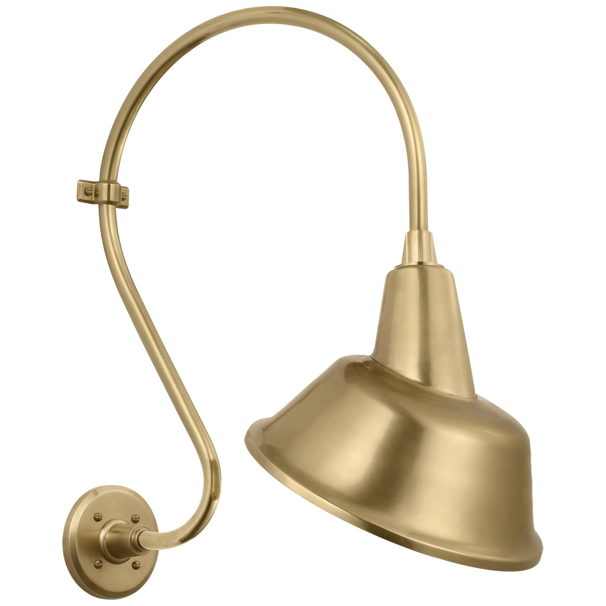 Shown in Hand-Rubbed Antique Brass finish and Gold shade