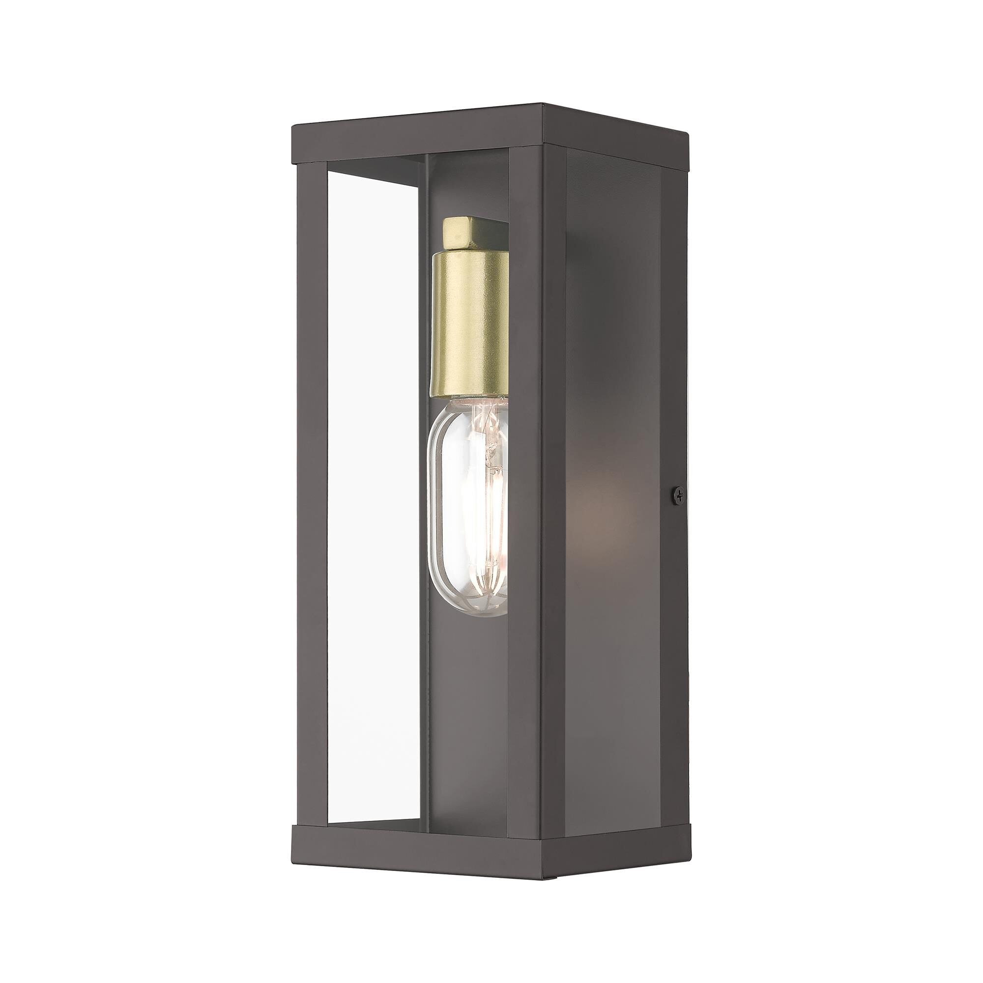 Shown in Bronze with Antique Gold Accents finish and Clear  glass