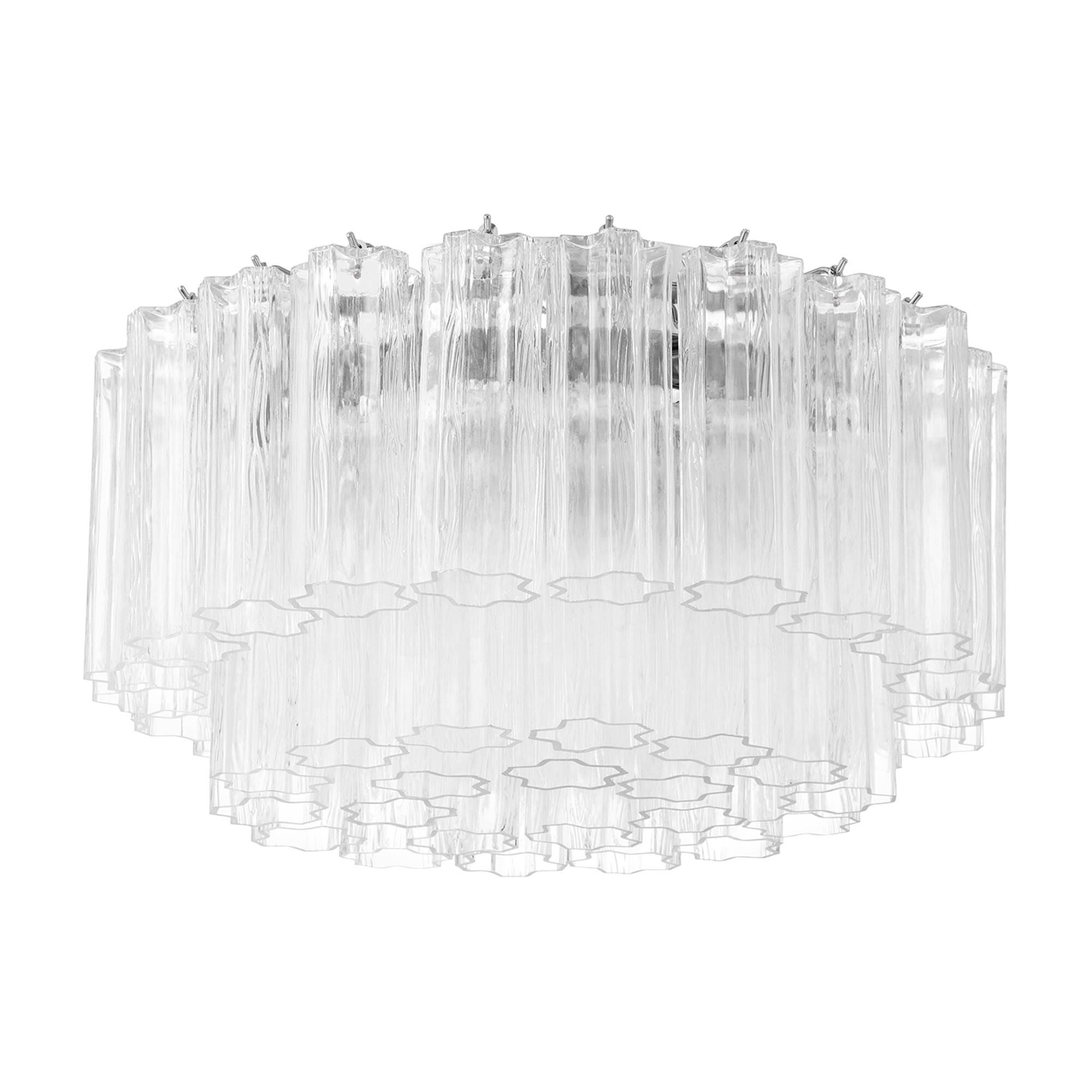 Shown in Polished Chrome finish and Tronchi Clear glass