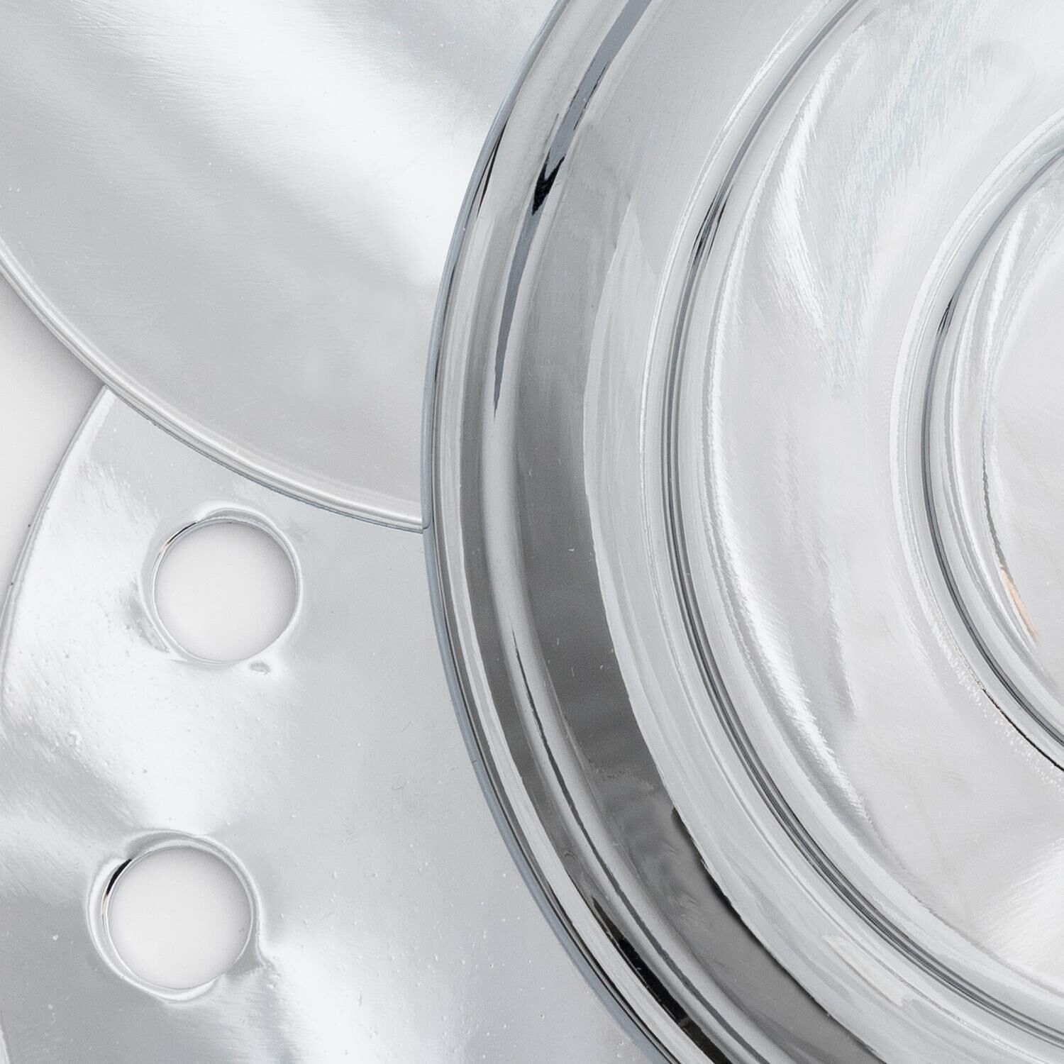 Shown in Polished Chrome finish and Hand Cut Crystal crystal and Silk glass and White shade