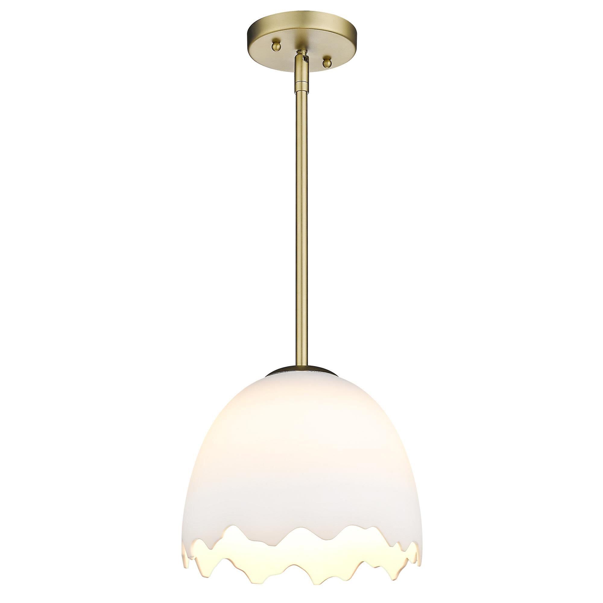 Shown in Brushed Champagne Bronze finish and Porcelain shade