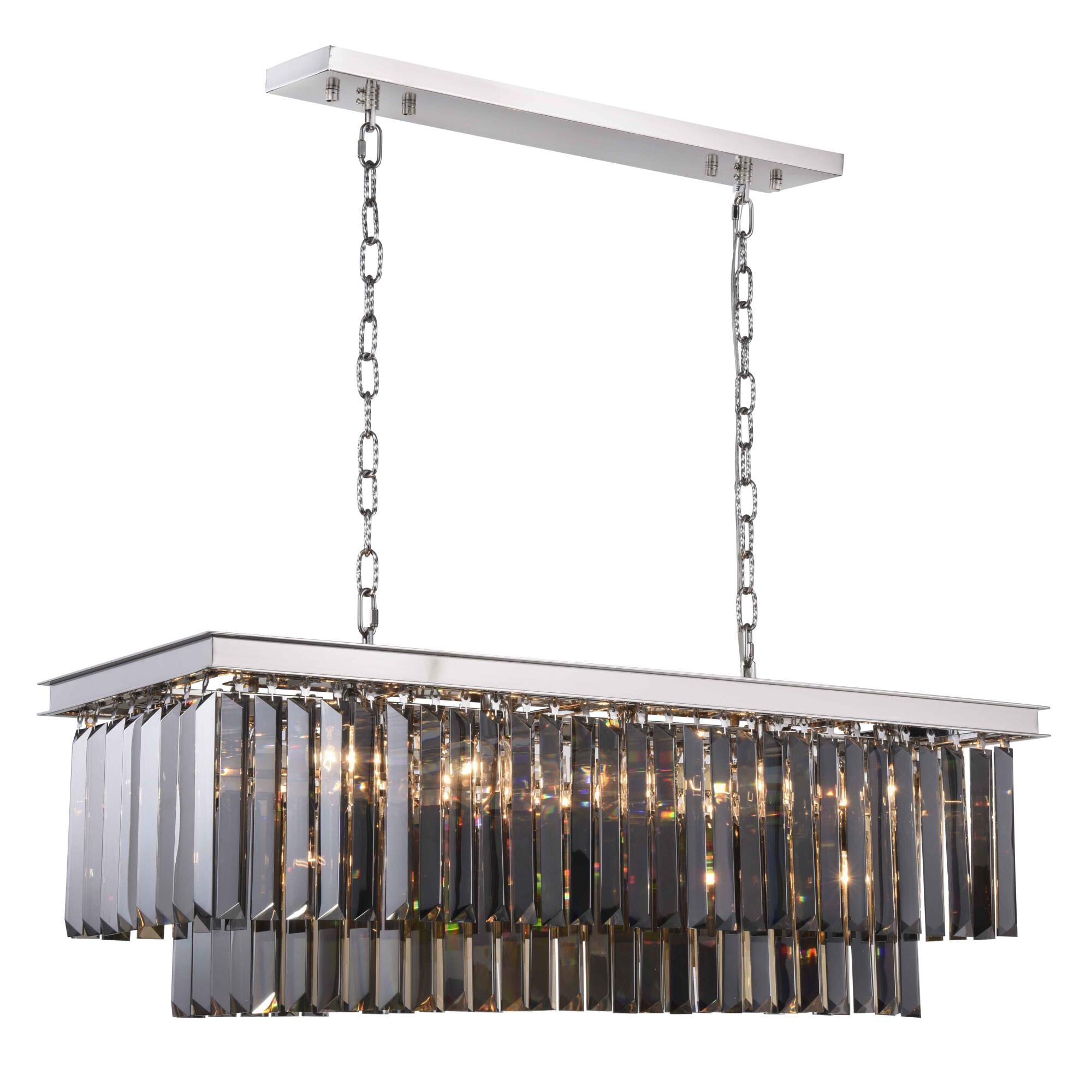 Shown in Polished Nickel finish and Royal Cut crystal and Silver Shade (Grey) accent