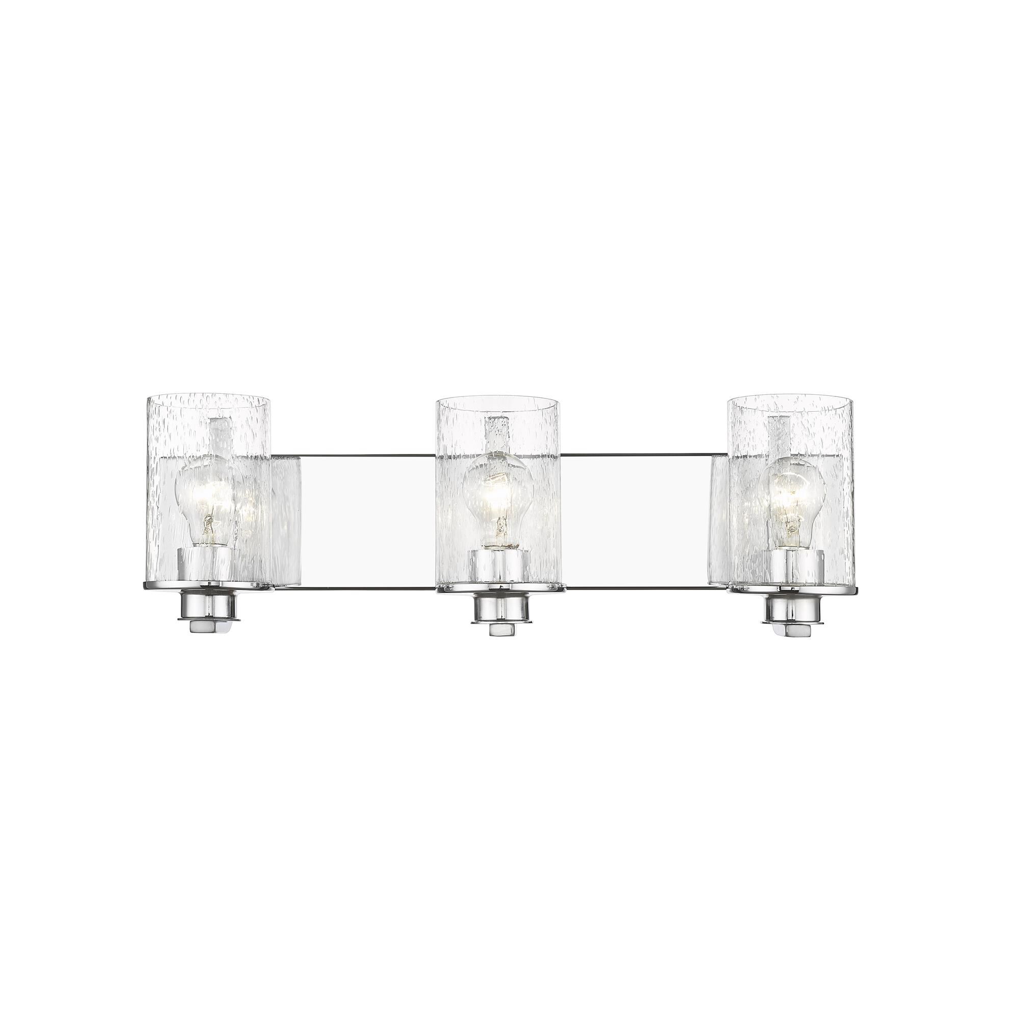 Shown in Chrome finish and Glass shade