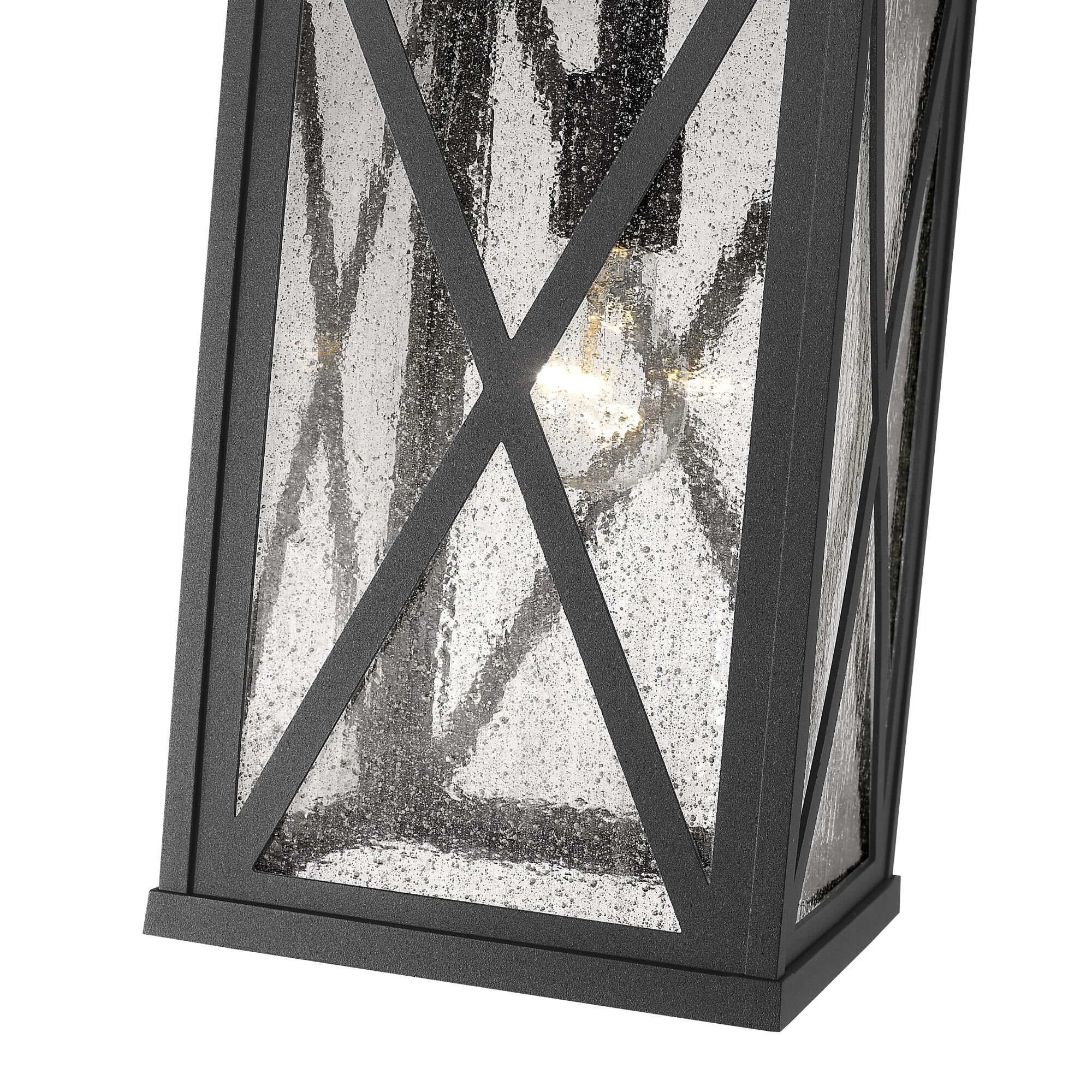 Shown in Black finish and Glass shade