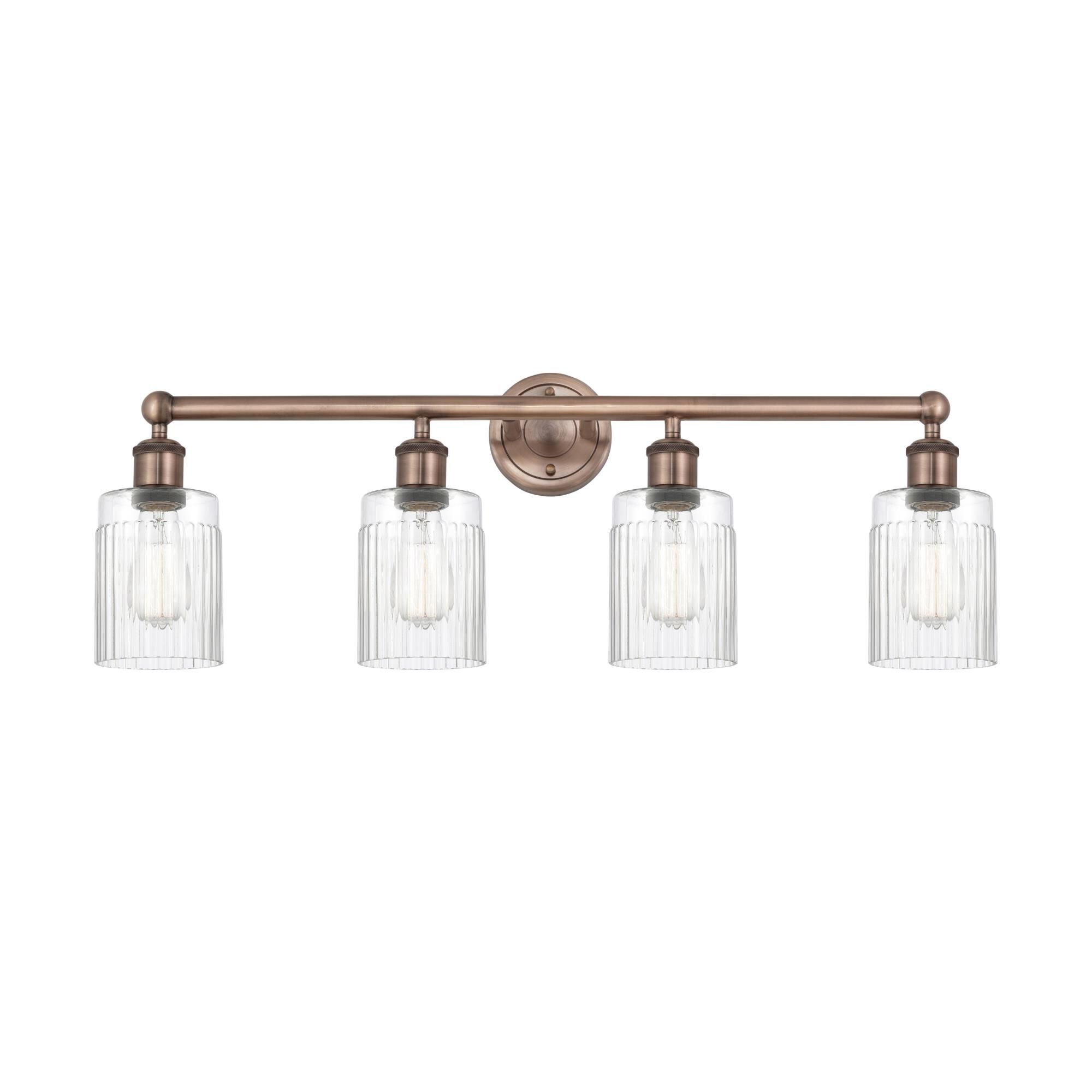 Shown in Antique Copper finish and Clear glass