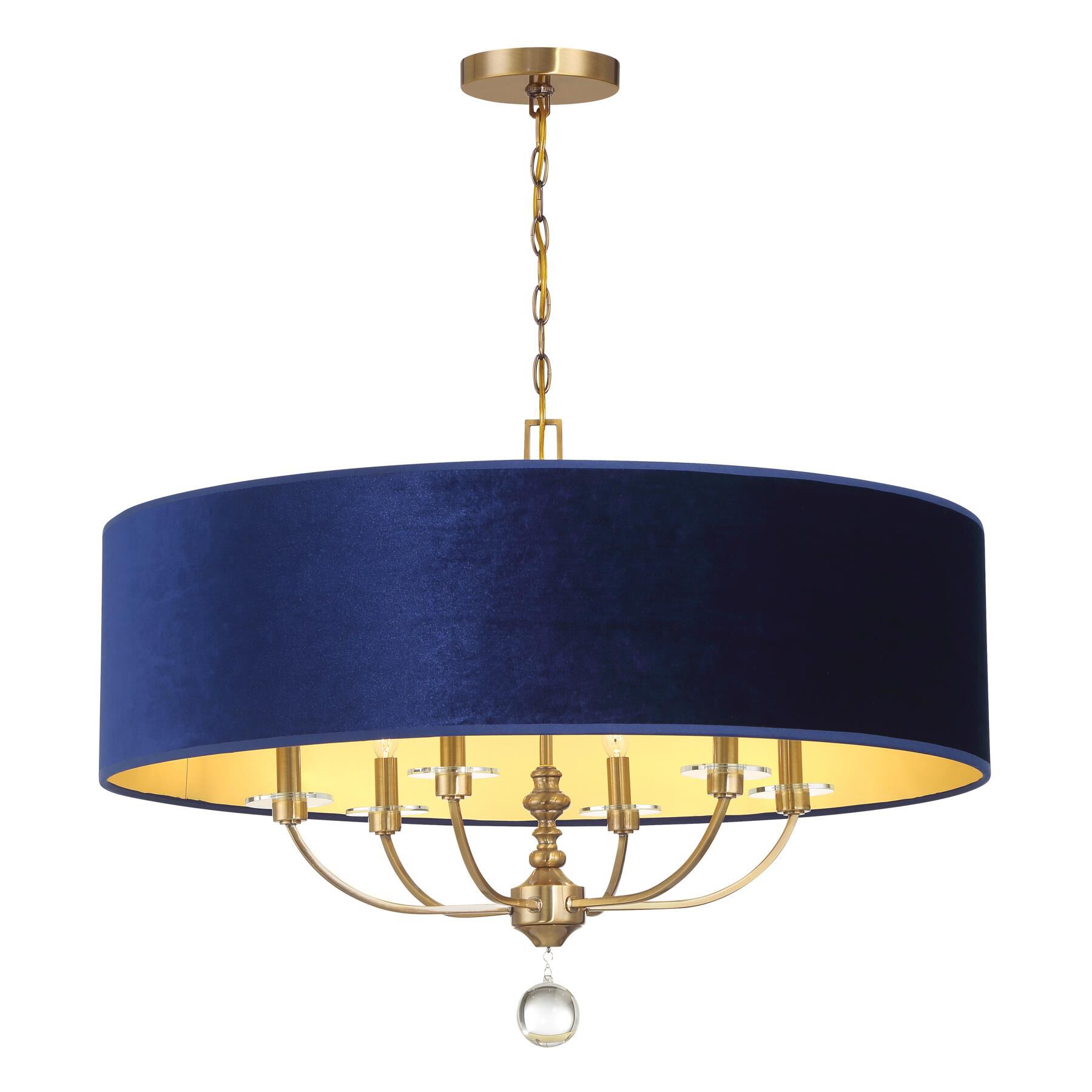 Shown in Oxidized Aged Brass finish and Velvet shade