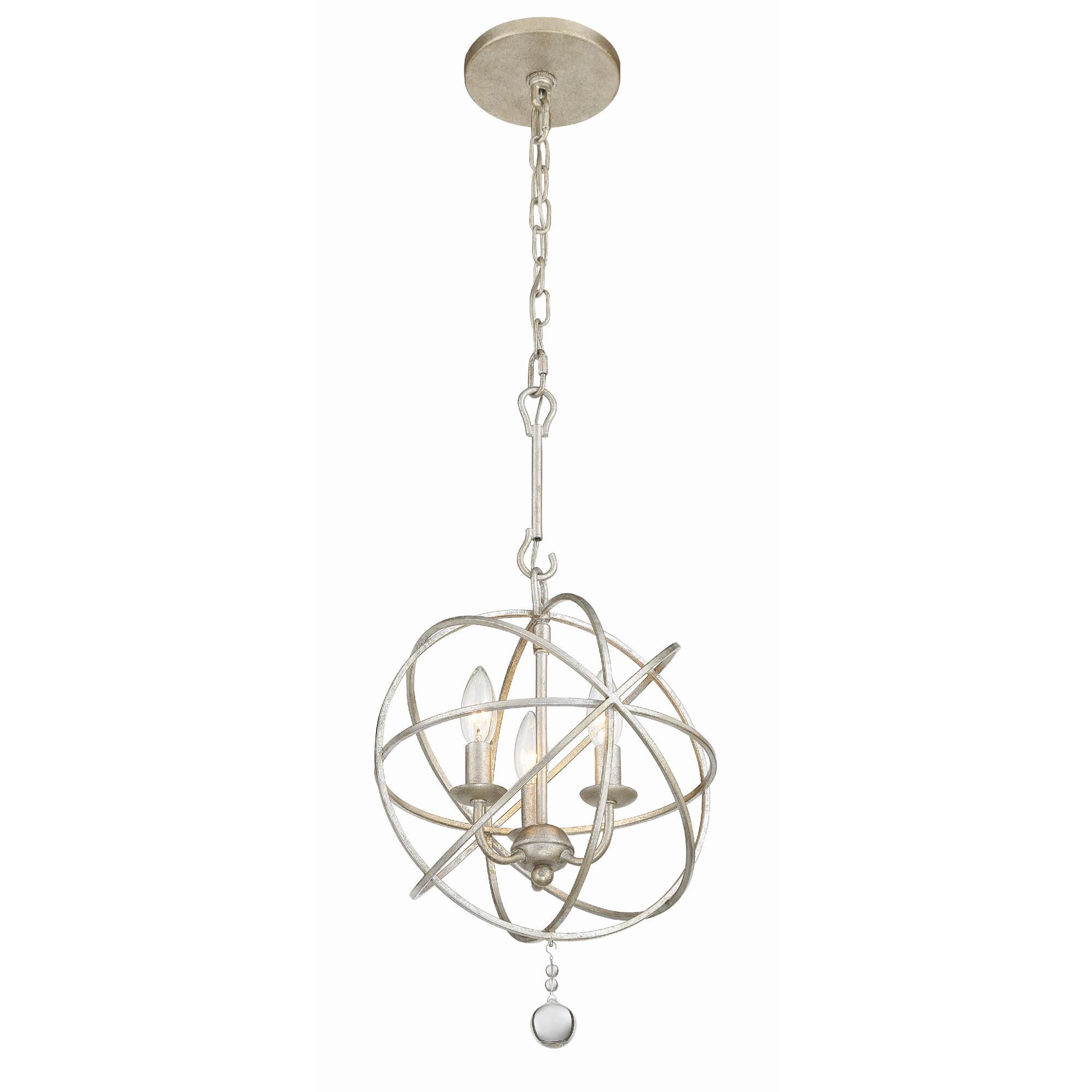 Shown in Olde Silver finish and Clear Glass Drops crystal