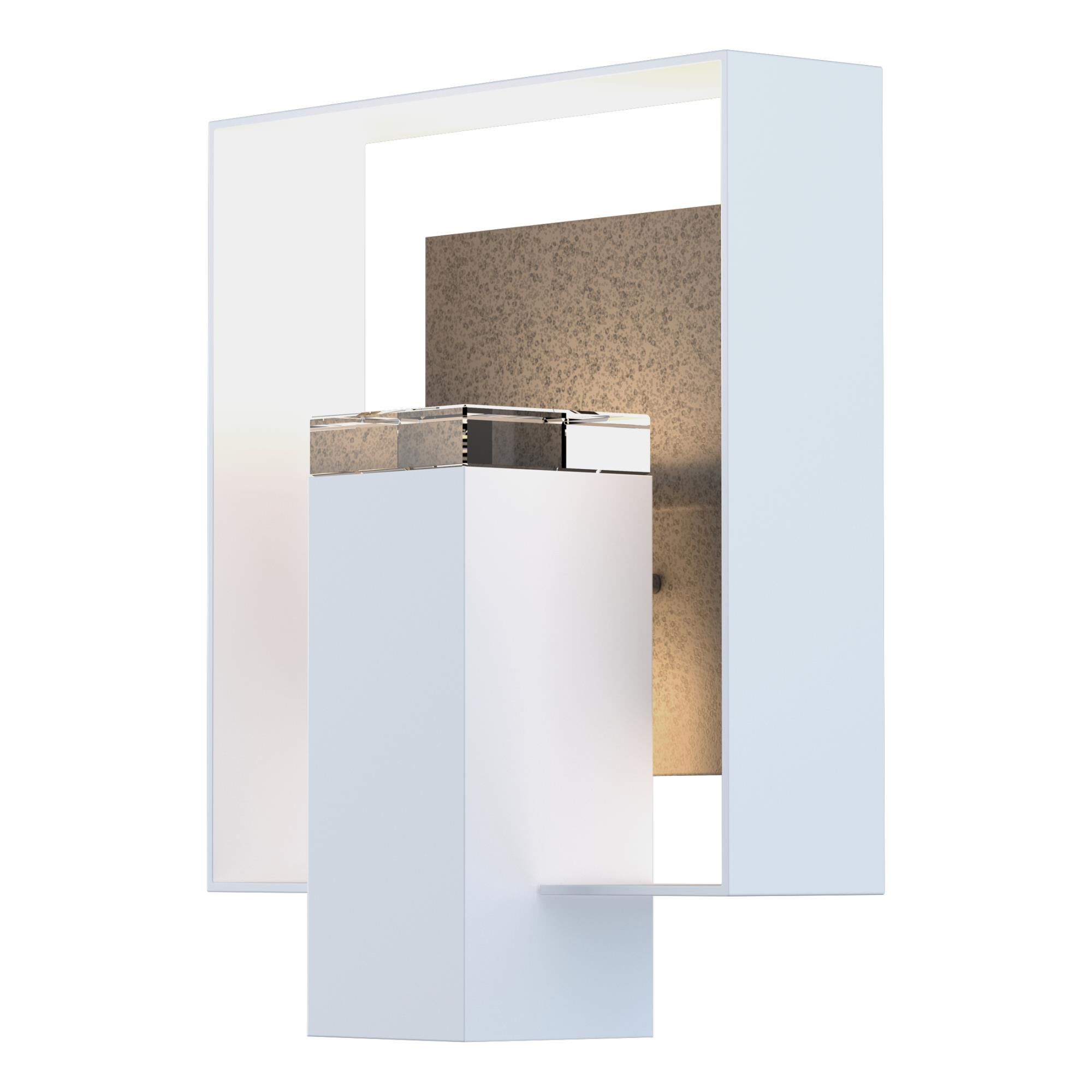 Shown in Coastal White finish and Clear glass and Natural Iron accent