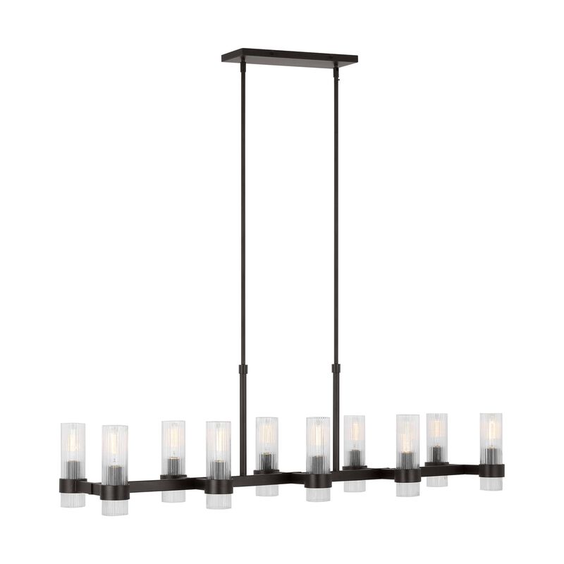 Chapman & Myers Geneva 50 Inch 10 Light Linear Suspension Light by Visual Comfort Studio Collection