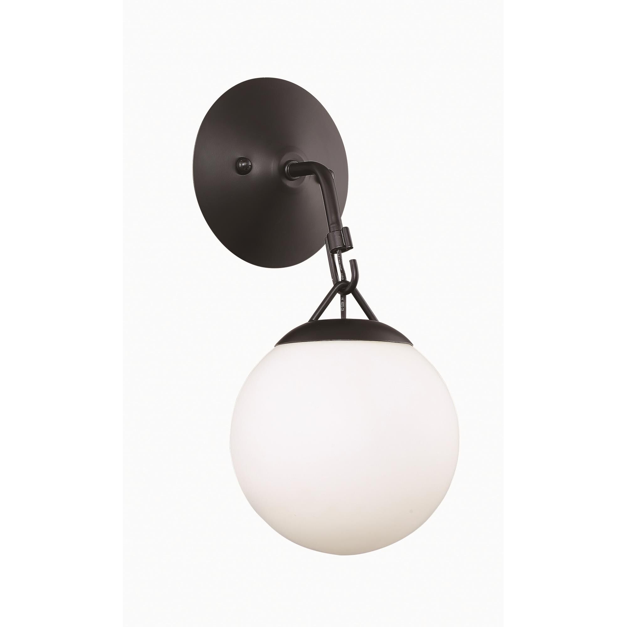 Shown in Flat Black finish and White Frosted glass and Glass shade