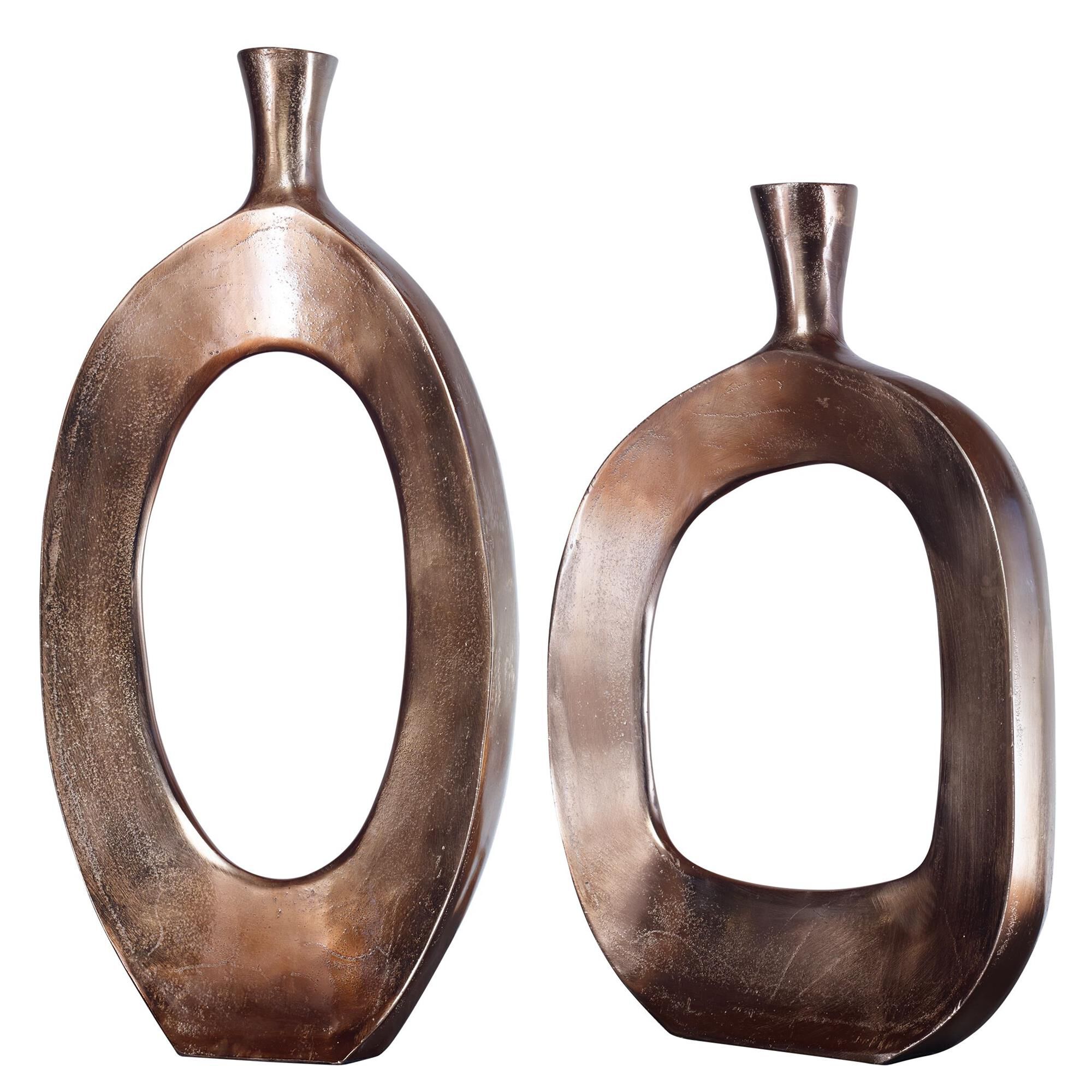 Uttermost Kyler Textured Bronze Vases Set/2 Vase-Urn by Uttermost