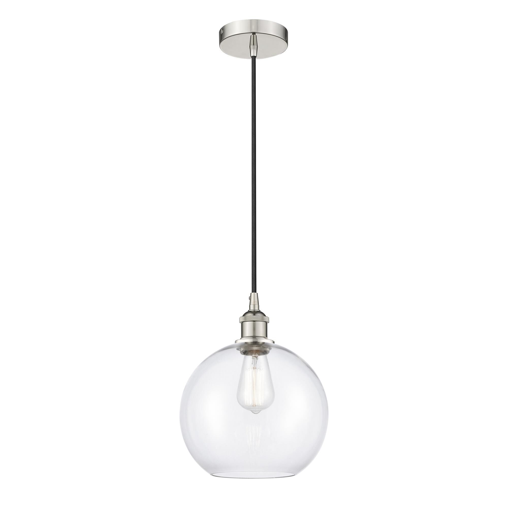 Shown in Polished Nickel finish and Clear Large Athens glass