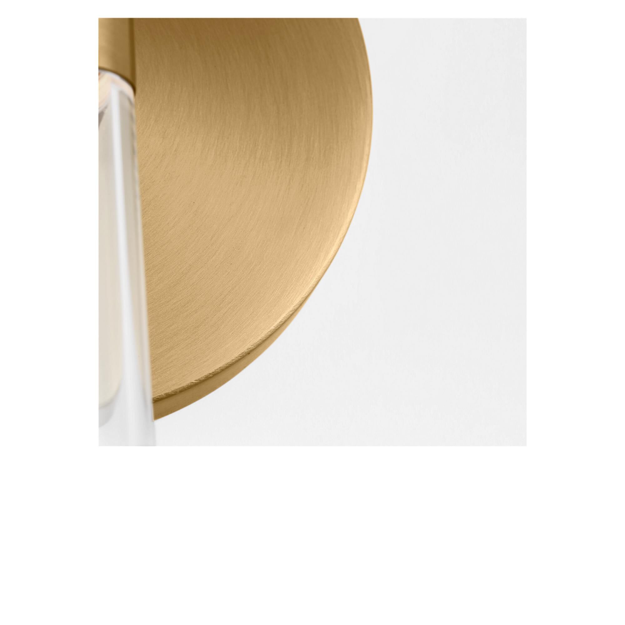 Shown in Burnished Brass finish and Clear Polycarbonate Lens shade