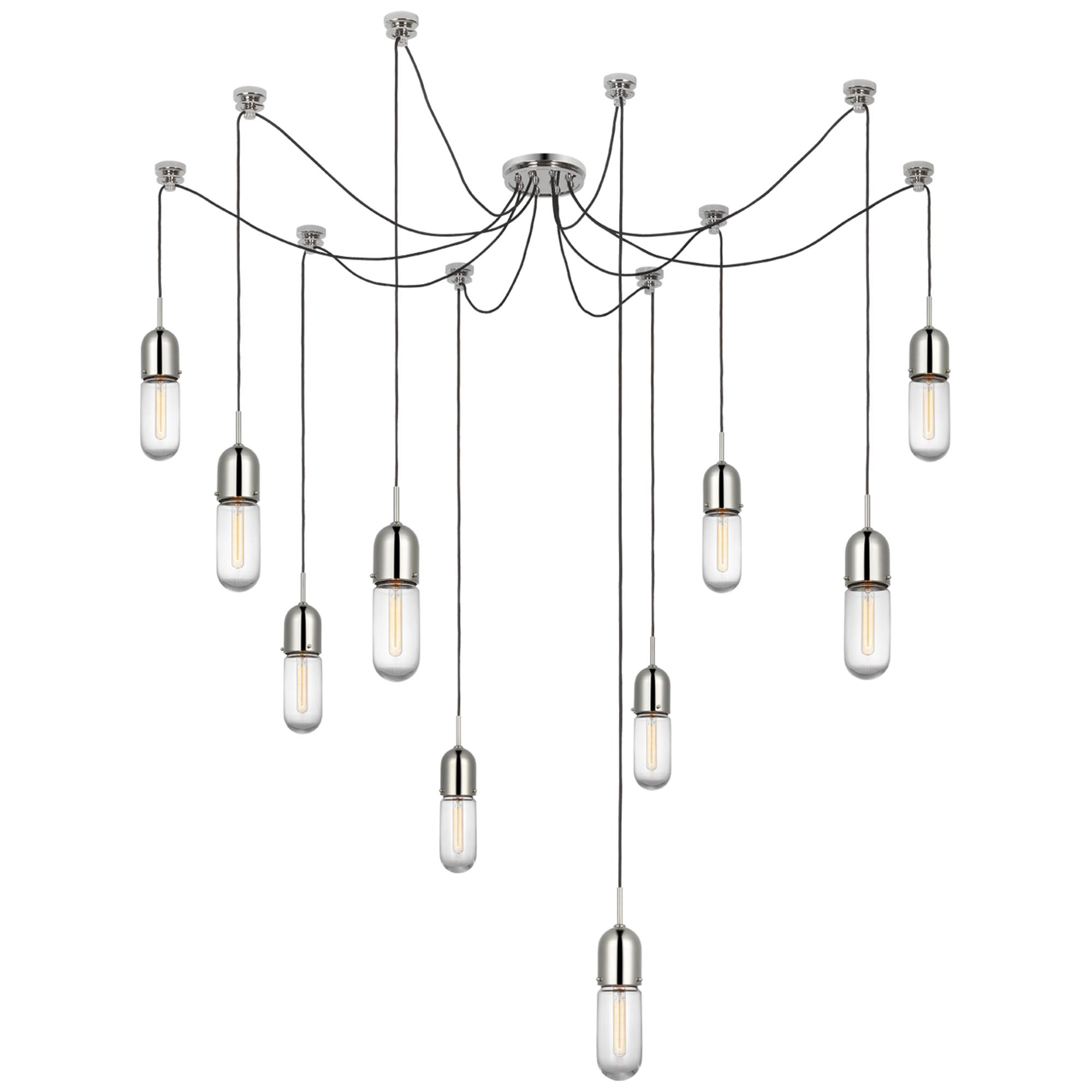 Shown in Polished Nickel finish and Clear glass