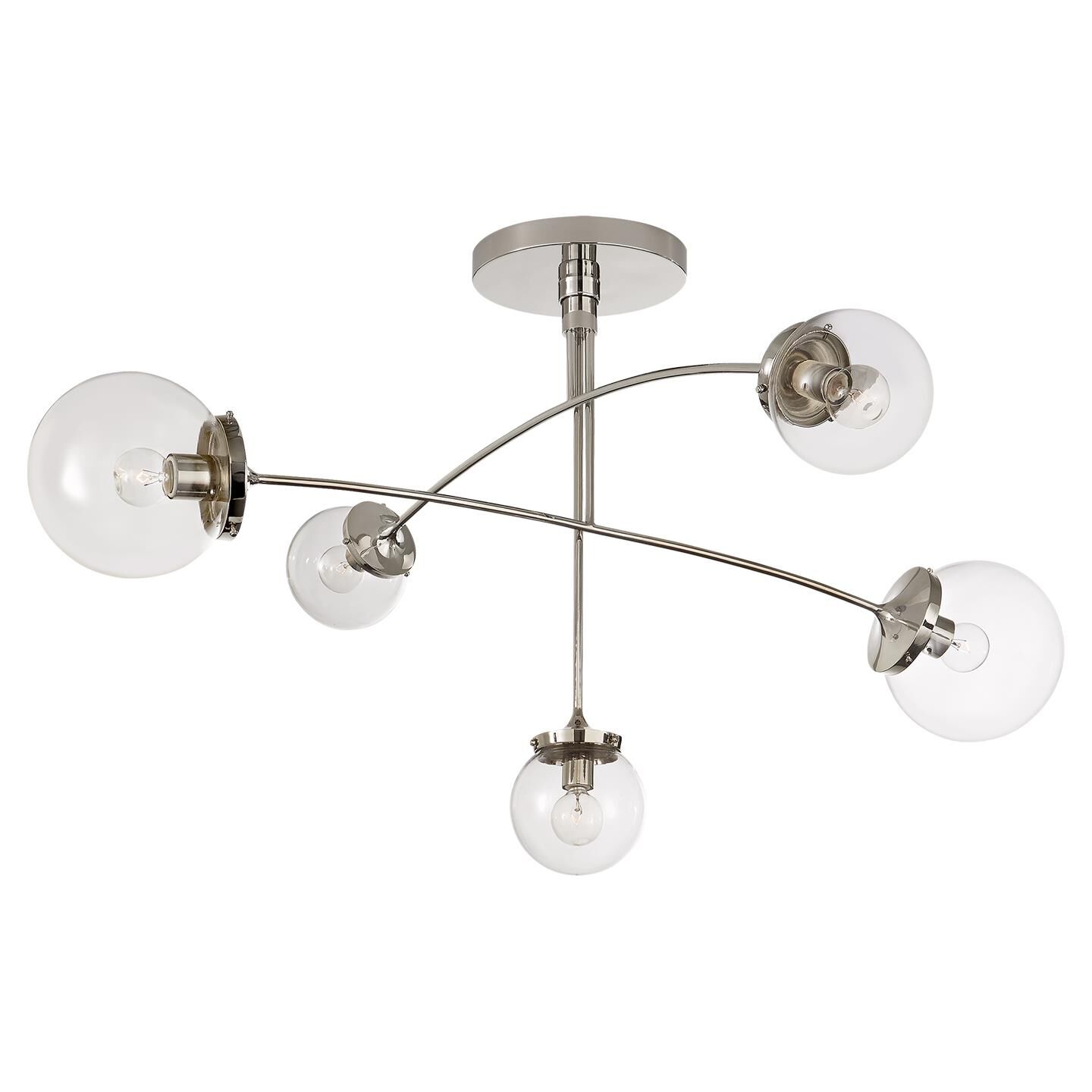 Shown in Polished Nickel finish and Clear glass