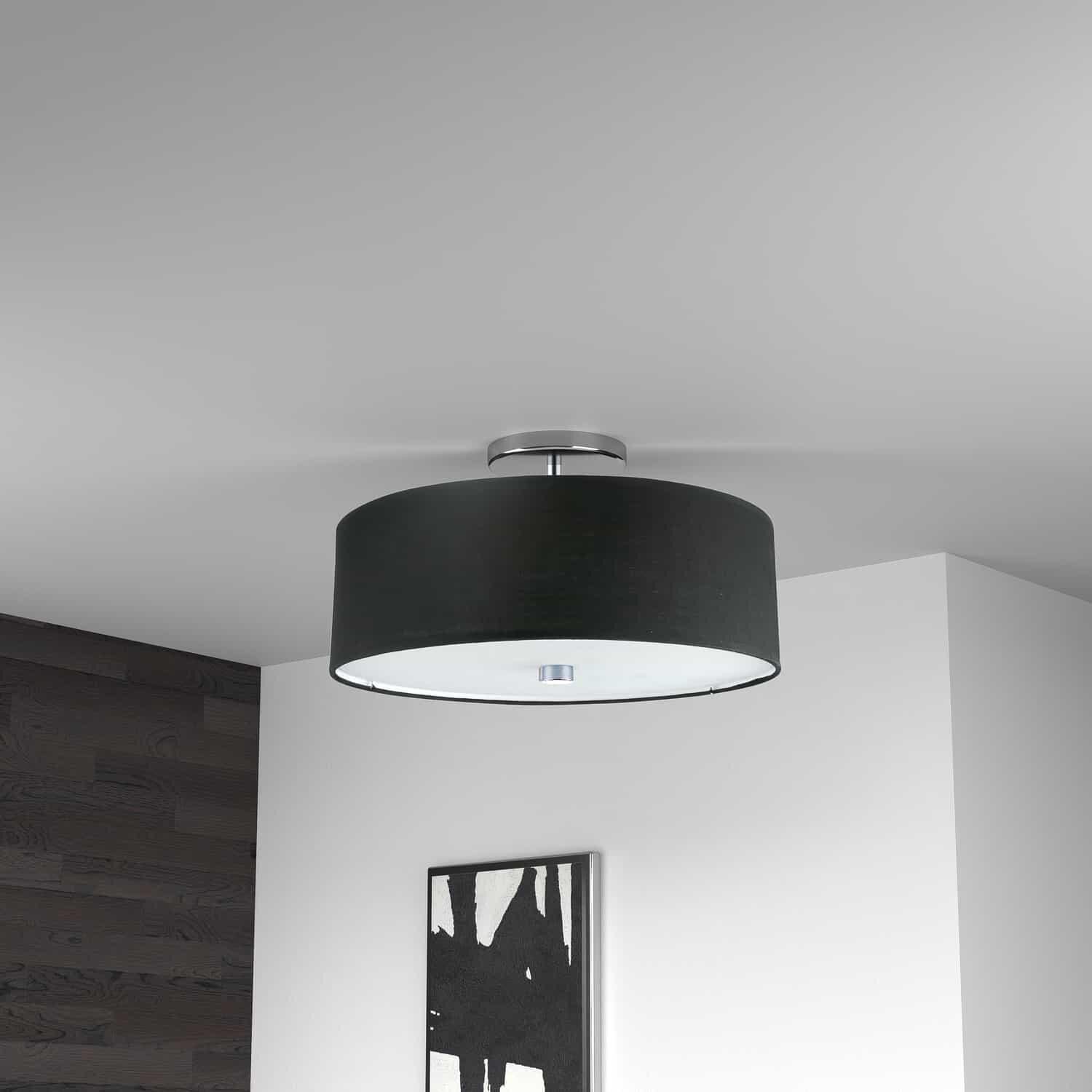 Shown in Black finish and Hardback Black shade and Polished Chrome accent