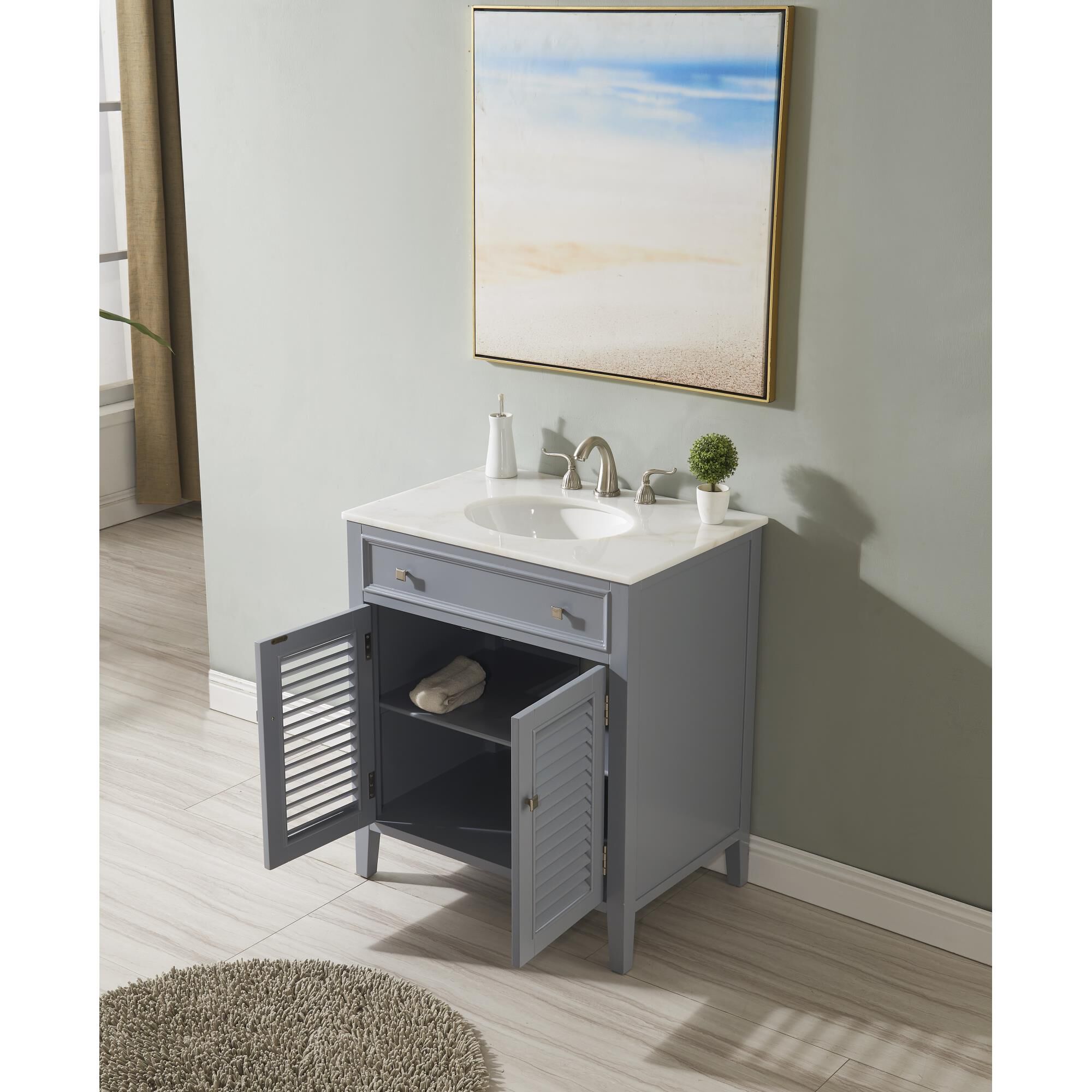 Shown in Grey finish