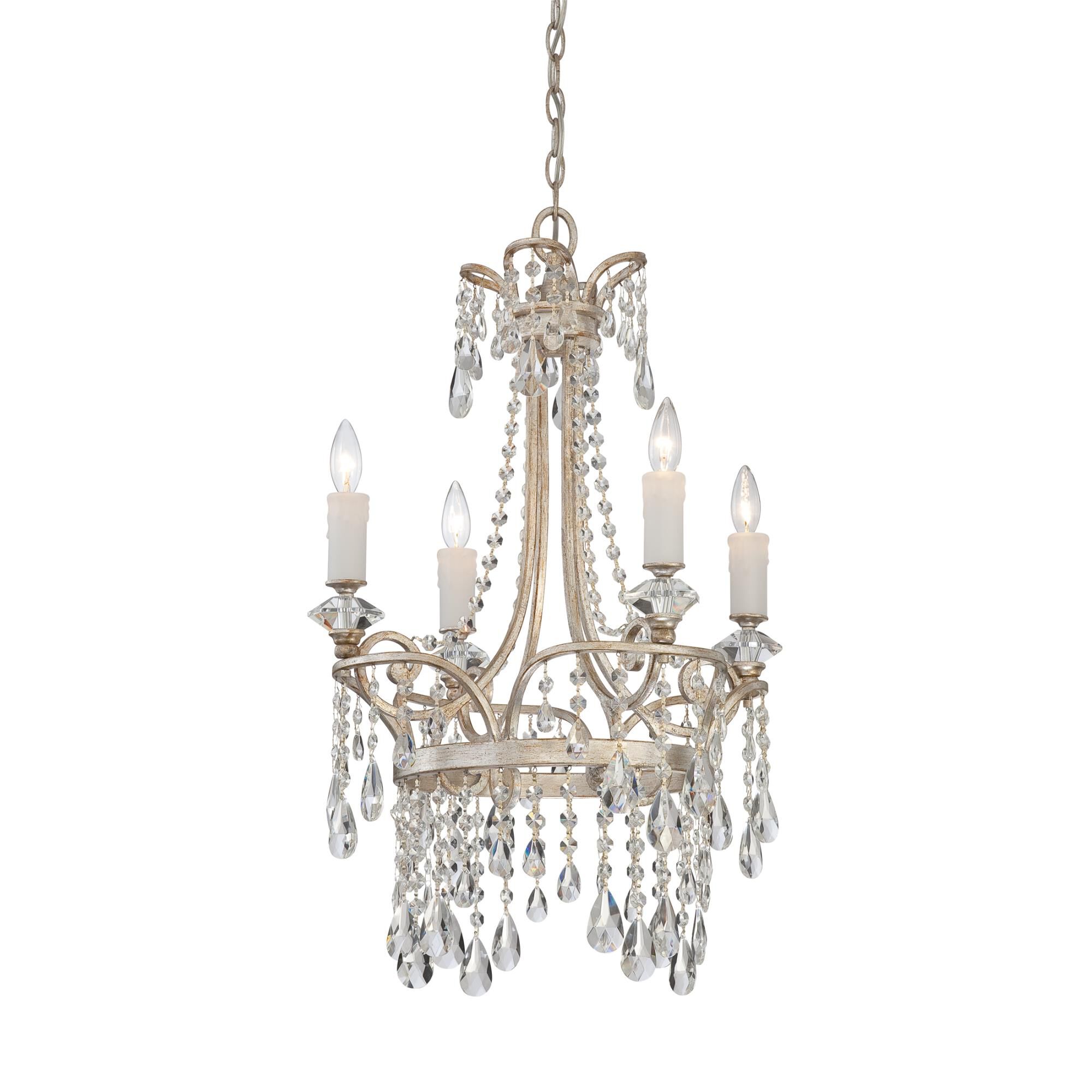 Tricia 21 Inch 4 Light Mini Chandelier by Quoizel