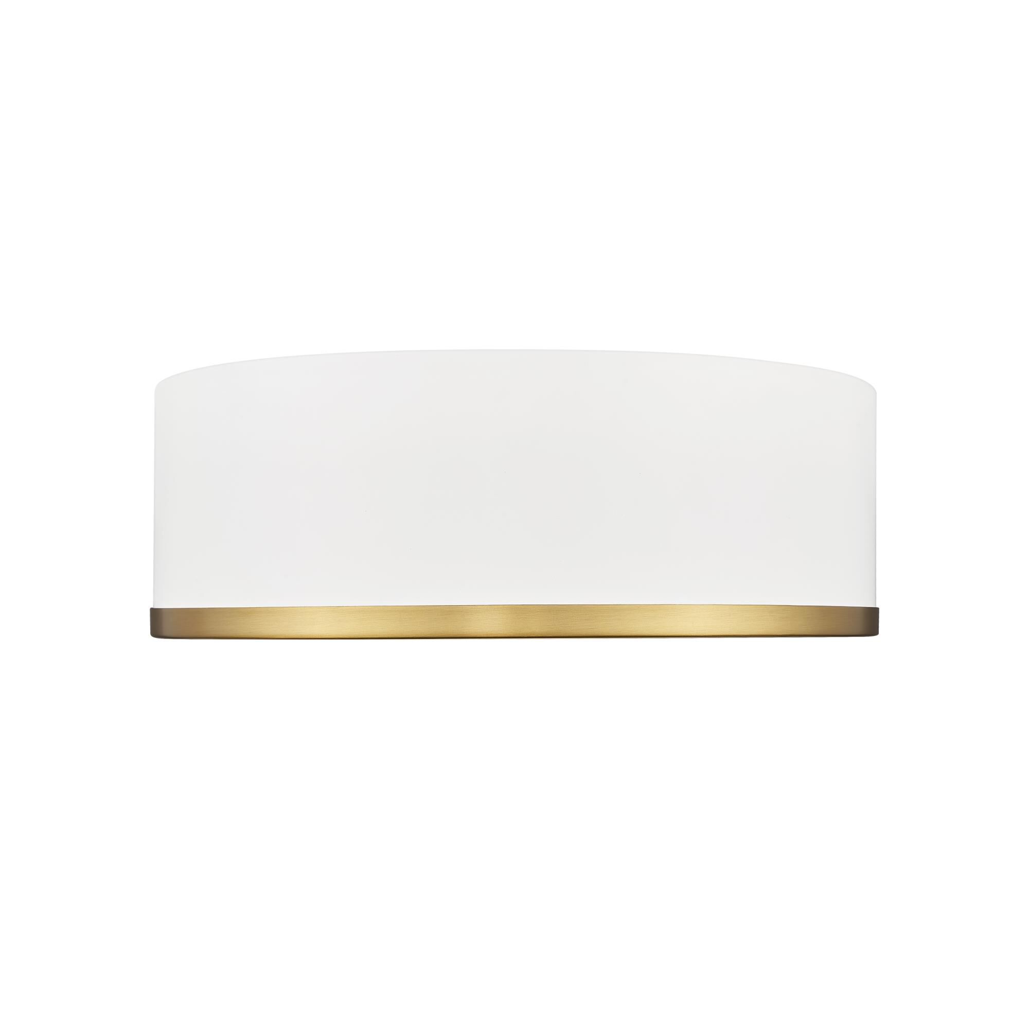 Shown in Matte White + Modern Gold finish and Frosted glass and Frosted shade